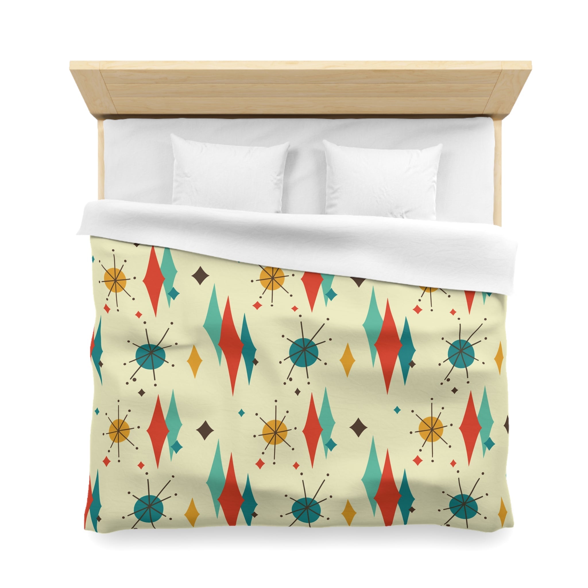 Kate McEnroe New York Franciscan Diamond Starburst Duvet Cover, Mid Century Modern Retro Atomic Age BeddingDuvet Covers10592061395418832448