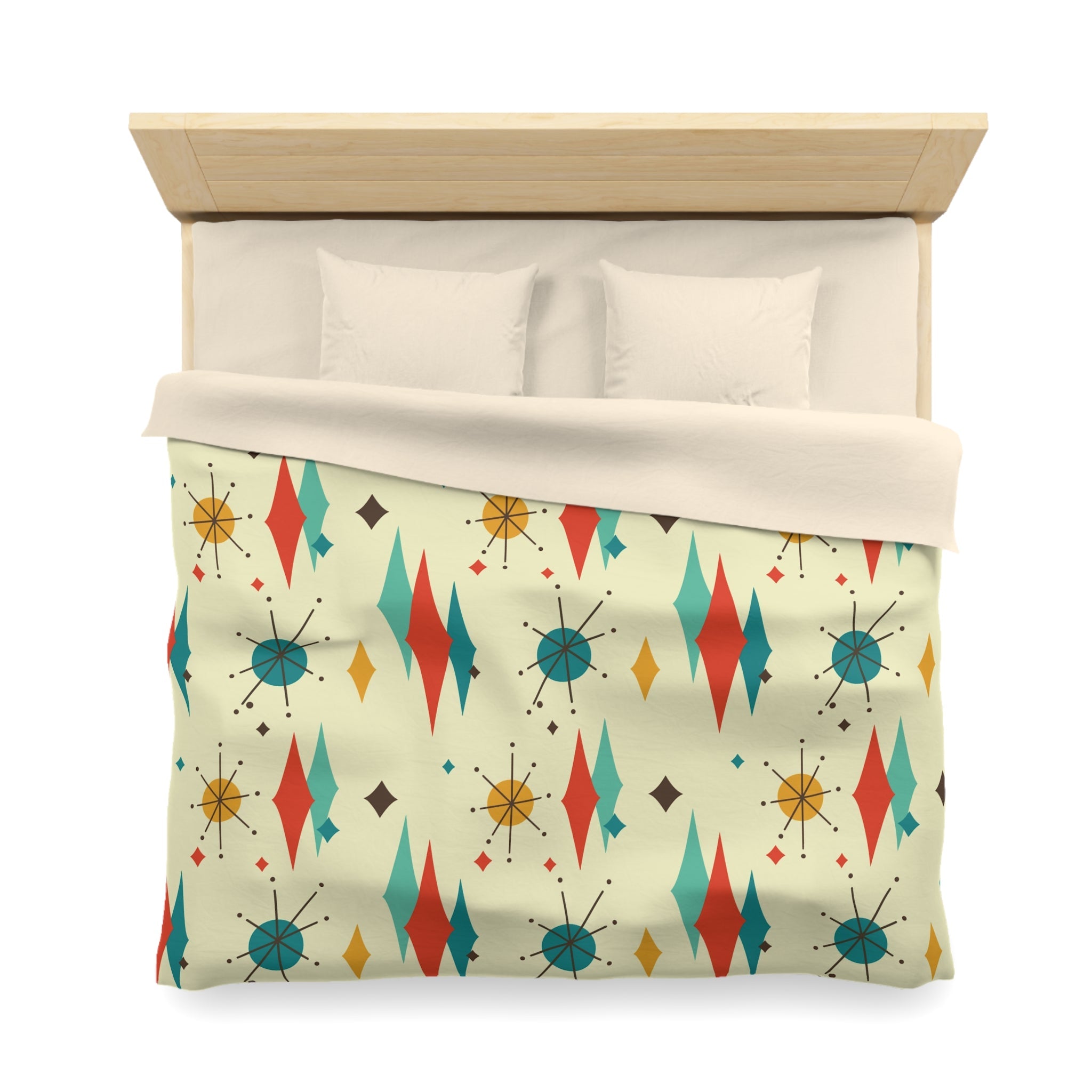 Kate McEnroe New York Franciscan Diamond Starburst Duvet Cover, Mid Century Modern Retro Atomic Age BeddingDuvet Covers10592061395418832448