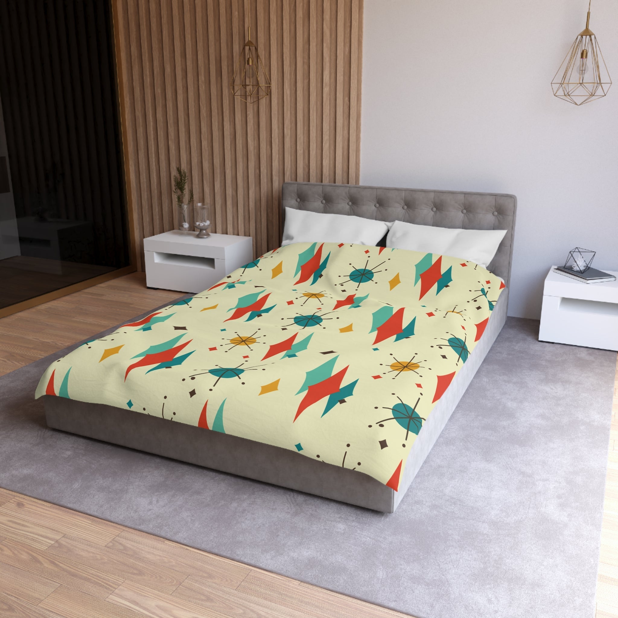 Kate McEnroe New York Franciscan Diamond Starburst Duvet Cover, Mid Century Modern Retro Atomic Age BeddingDuvet Covers11727673500062280834