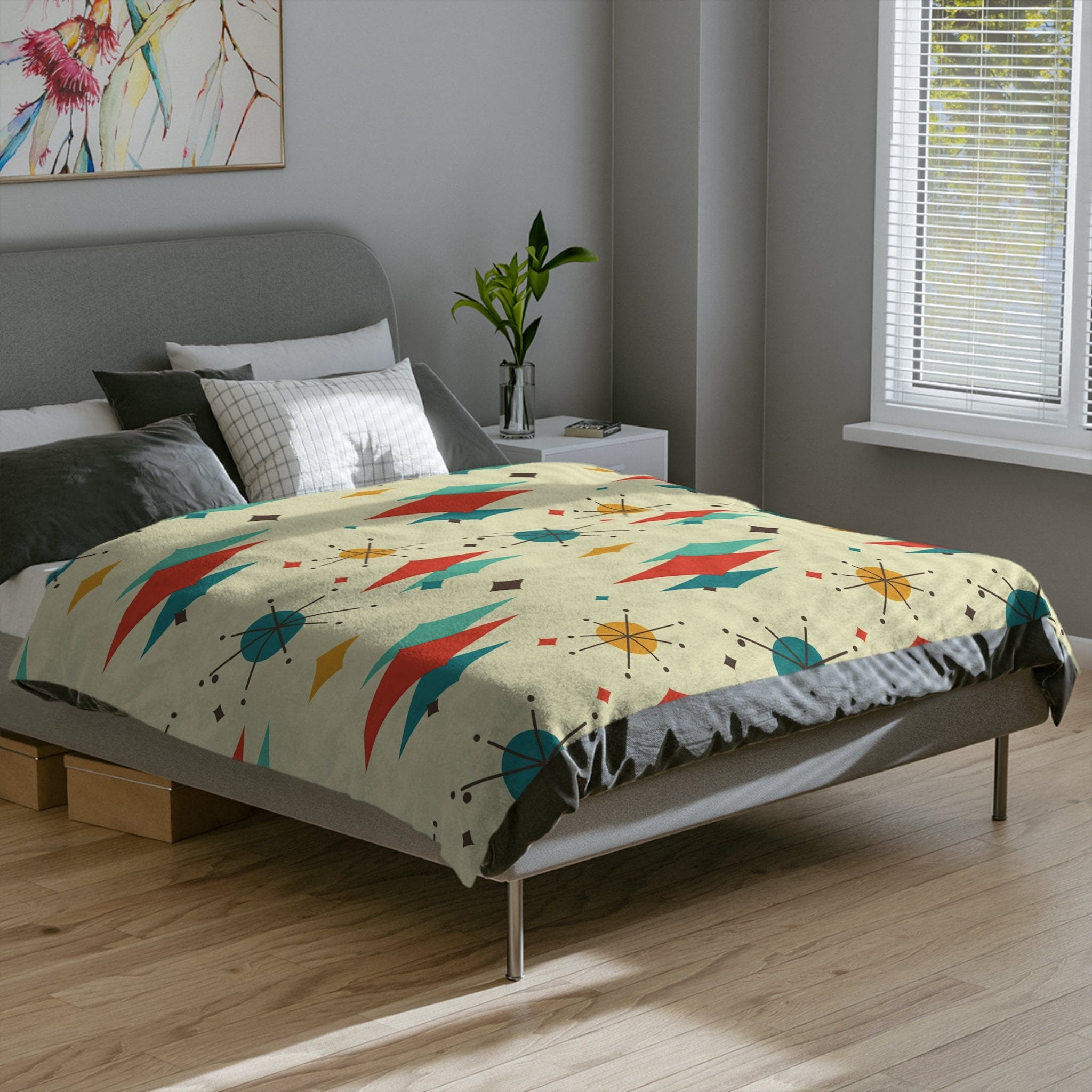 Kate McEnroe New York Franciscan Diamond Starburst Mid Century Modern BlanketBlankets82988108776227672759