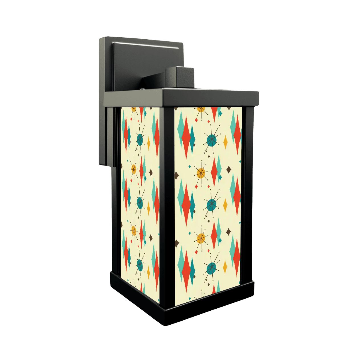 Kate McEnroe New York Franciscan Diamond Starburst Outdoor Wall Sconce, Retro Vintage 50s Mid Century Modern Porch Wall LightOutdoor Wall LightsSBszLwJVUV
