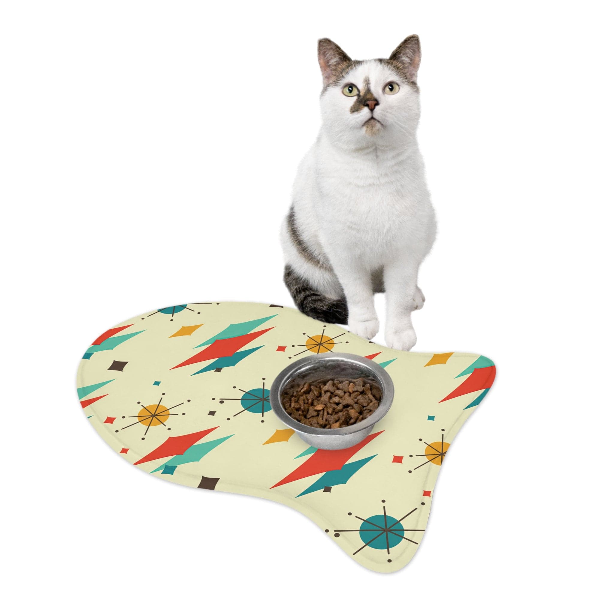 Kate McEnroe New York Franciscan Diamond Starburst Pet Feeding Mat, Bone and Fish Shape Cat, Dog Non - Slip, Highly Absorbent Pad, Pet Lovers Gift - 128081923Pet Feeding Mats26750237531083241044