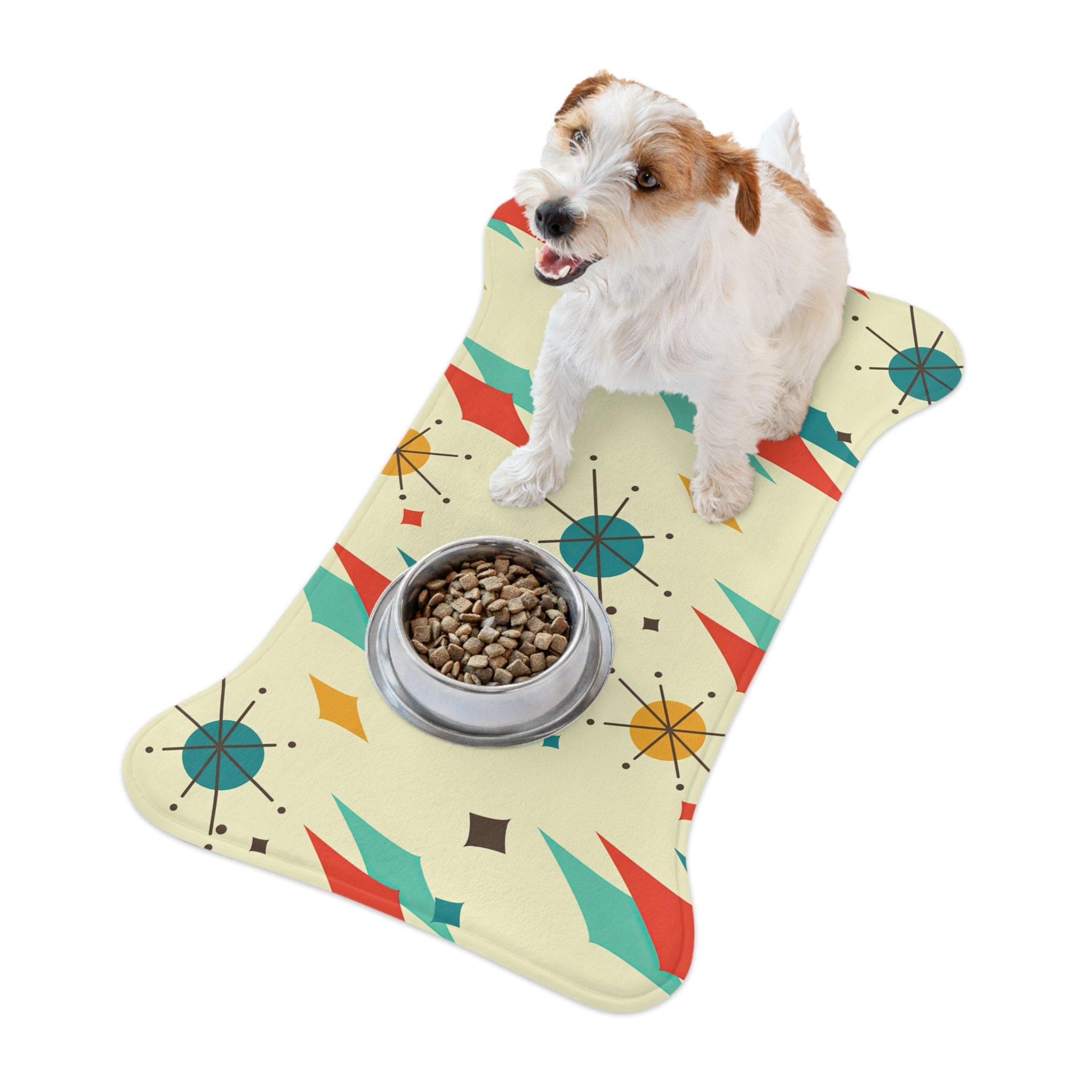 Kate McEnroe New York Franciscan Diamond Starburst Pet Feeding Mat, Bone and Fish Shape Cat, Dog Non - Slip, Highly Absorbent Pad, Pet Lovers Gift - 128081923Pet Feeding Mats26750237531083241044
