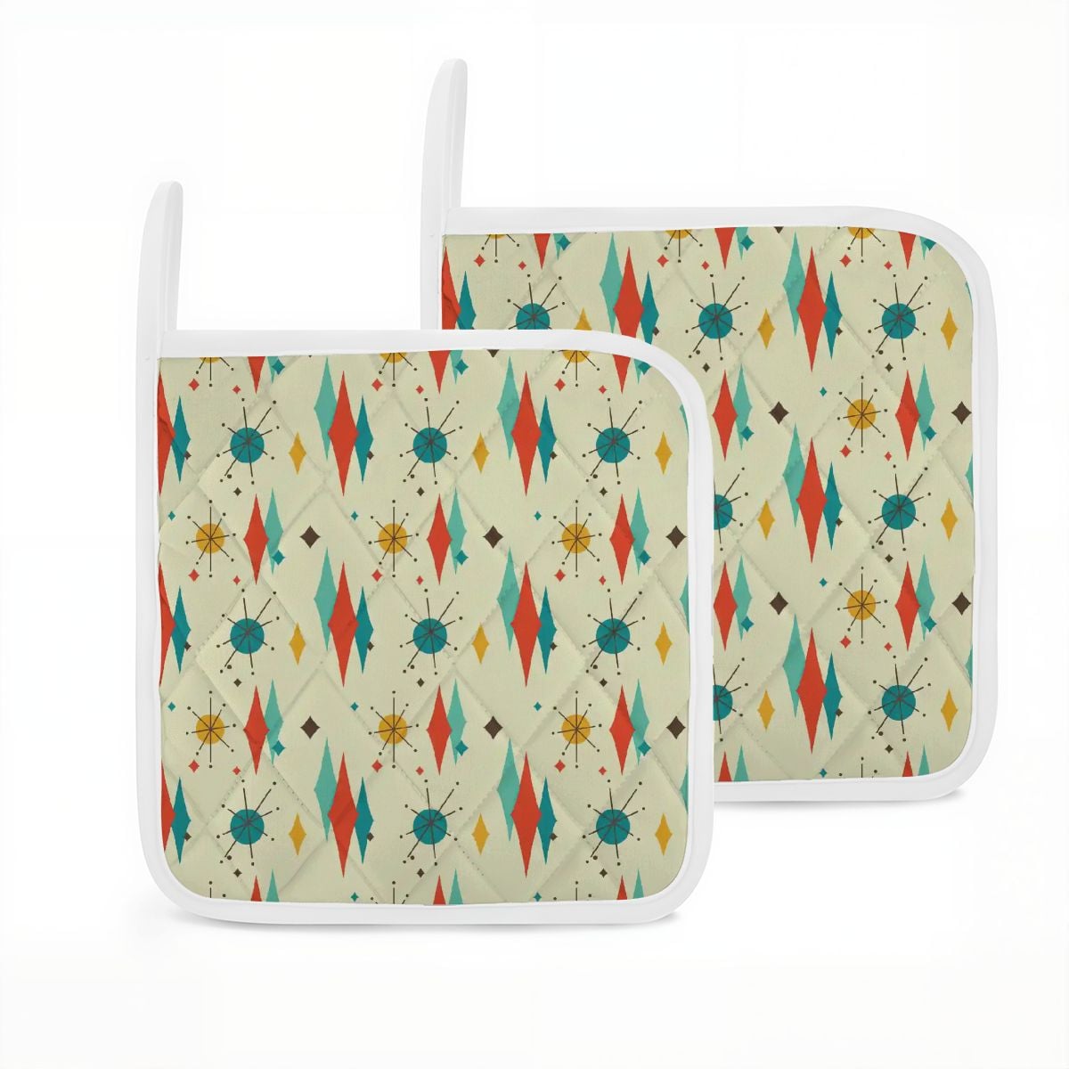 Kate McEnroe New York Franciscan Diamond Starburst Quilted Pot Holder Set Twopot holderzavtIXQNQb