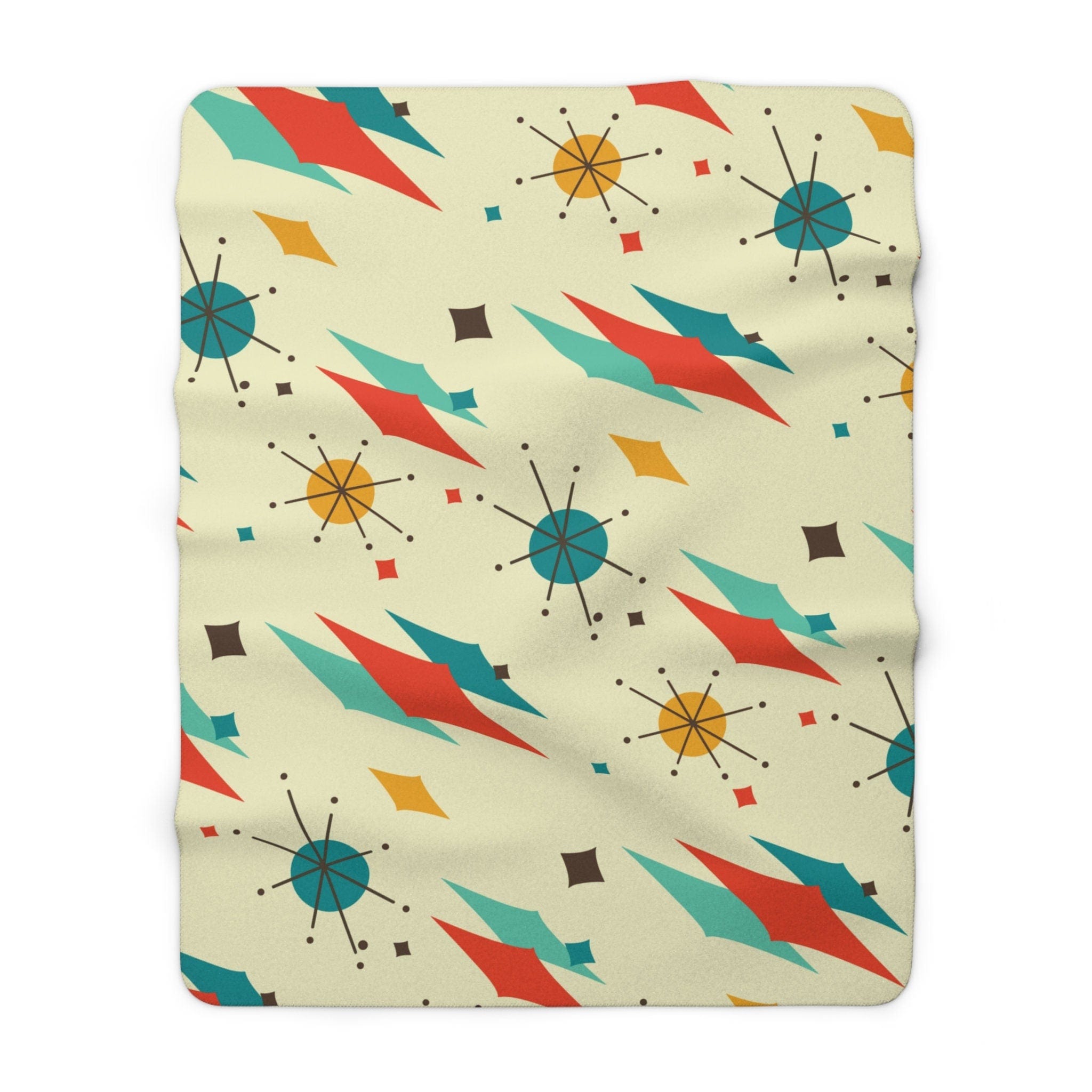 Kate McEnroe New York Franciscan Diamond Starburst Sherpa Plush Blanket, Mid Century Modern Retro Geometric Living Room, Bedroom Decor - 13409123Blankets74518425857115659847