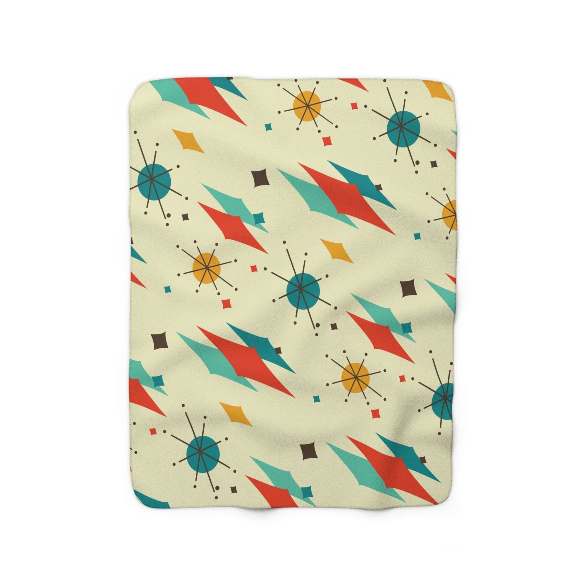 Kate McEnroe New York Franciscan Diamond Starburst Sherpa Plush Blanket, Mid Century Modern Retro Geometric Living Room, Bedroom Decor - 13409123Blankets74518425857115659847