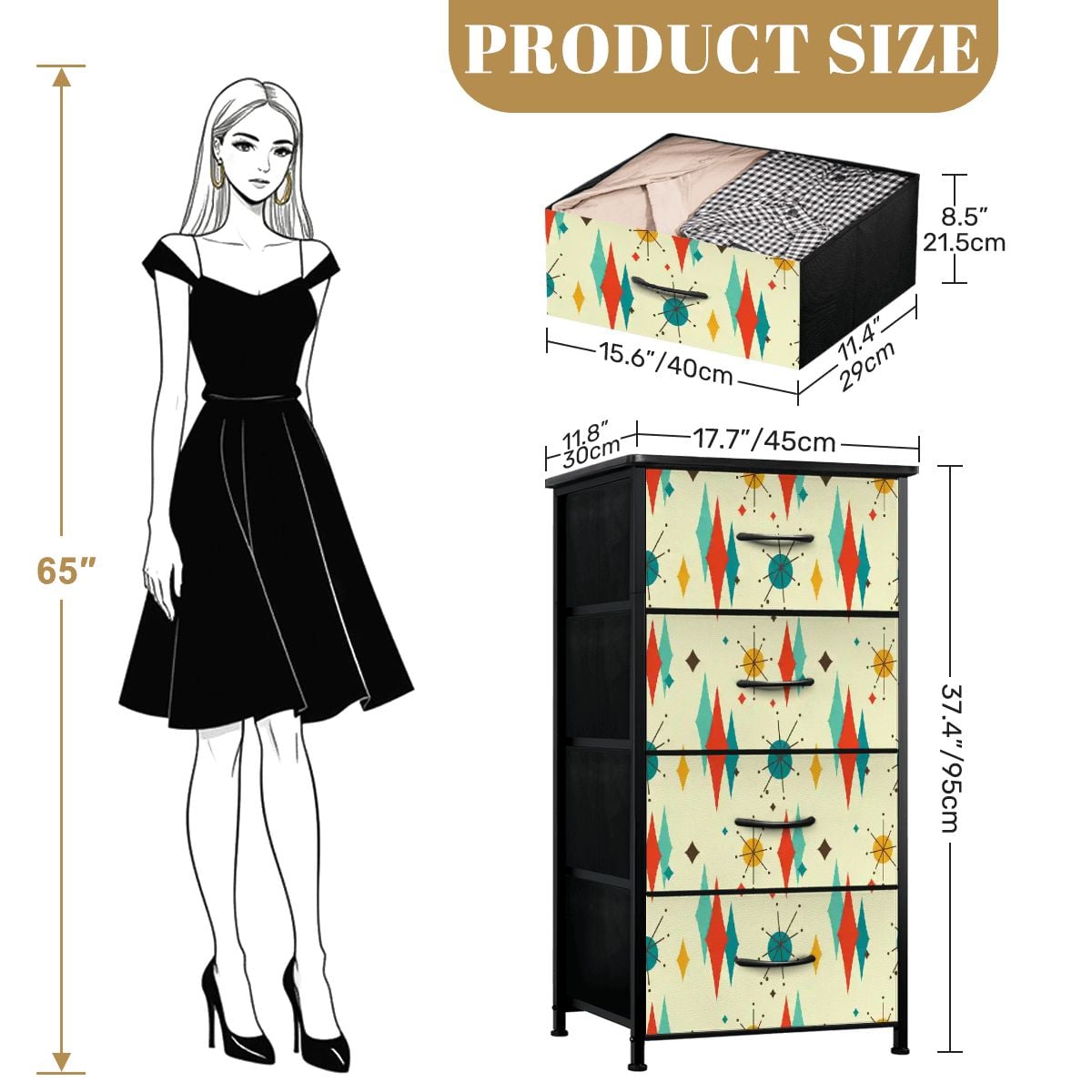 Kate McEnroe New York Franciscan Starburst 50s Mid Century Modern 4 Drawer DresserDressersOssXIohUsT