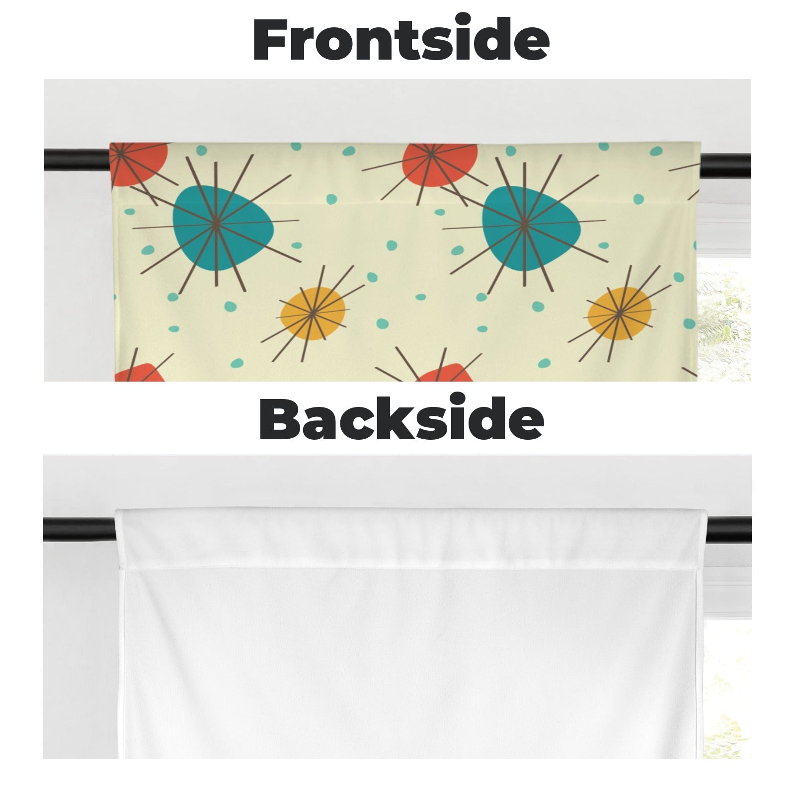 Kate McEnroe New York Franciscan Starburst Cafe Curtains, Mid Century Modern Kitchen TiersCafe CurtainsD3327565