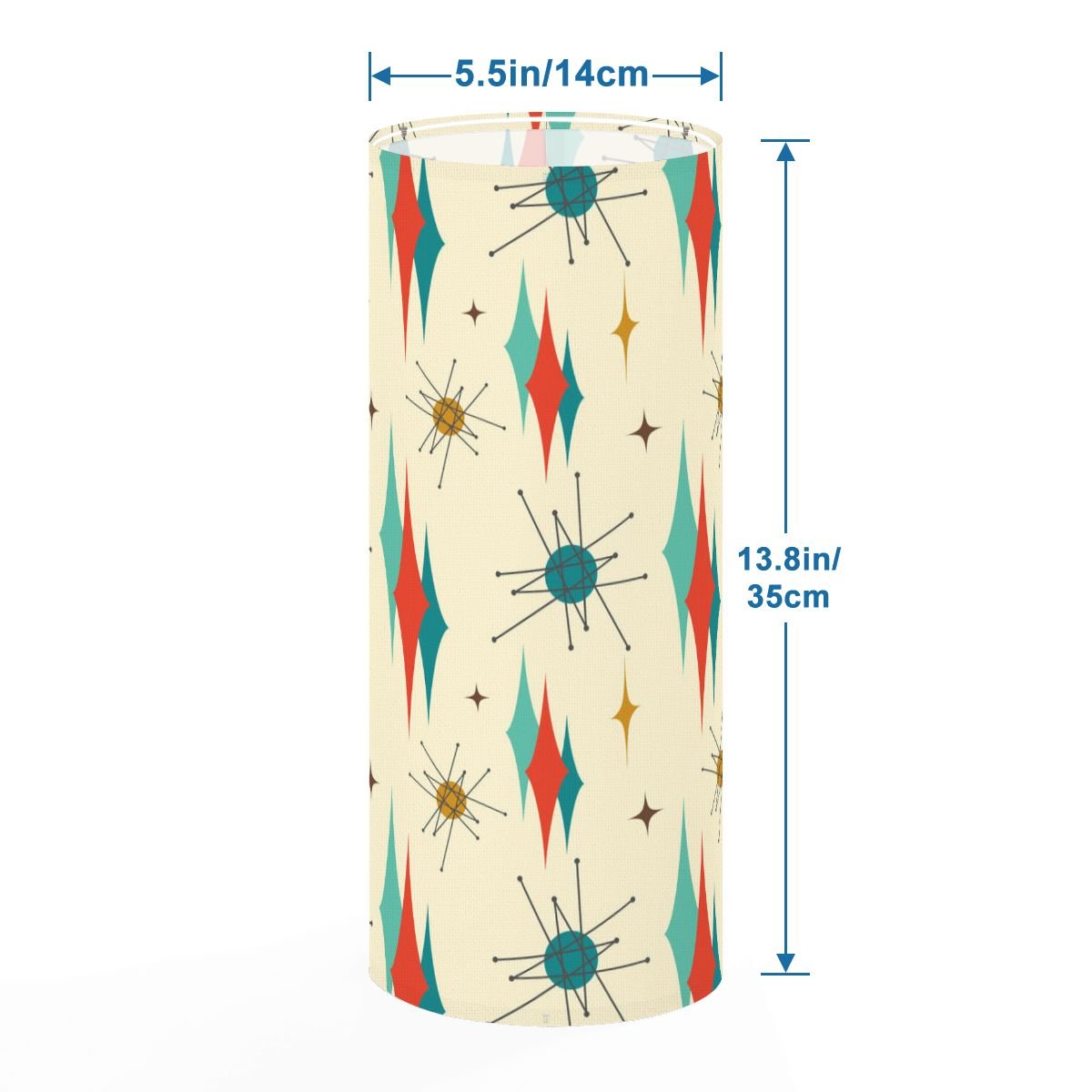 Kate McEnroe New York Franciscan Starburst Mid Century Modern Standing Floor Lamp, 50s MCM Floor Lighting, Retro Teal Orange Starburst Accent LampSlim Floor LampsLampshade19