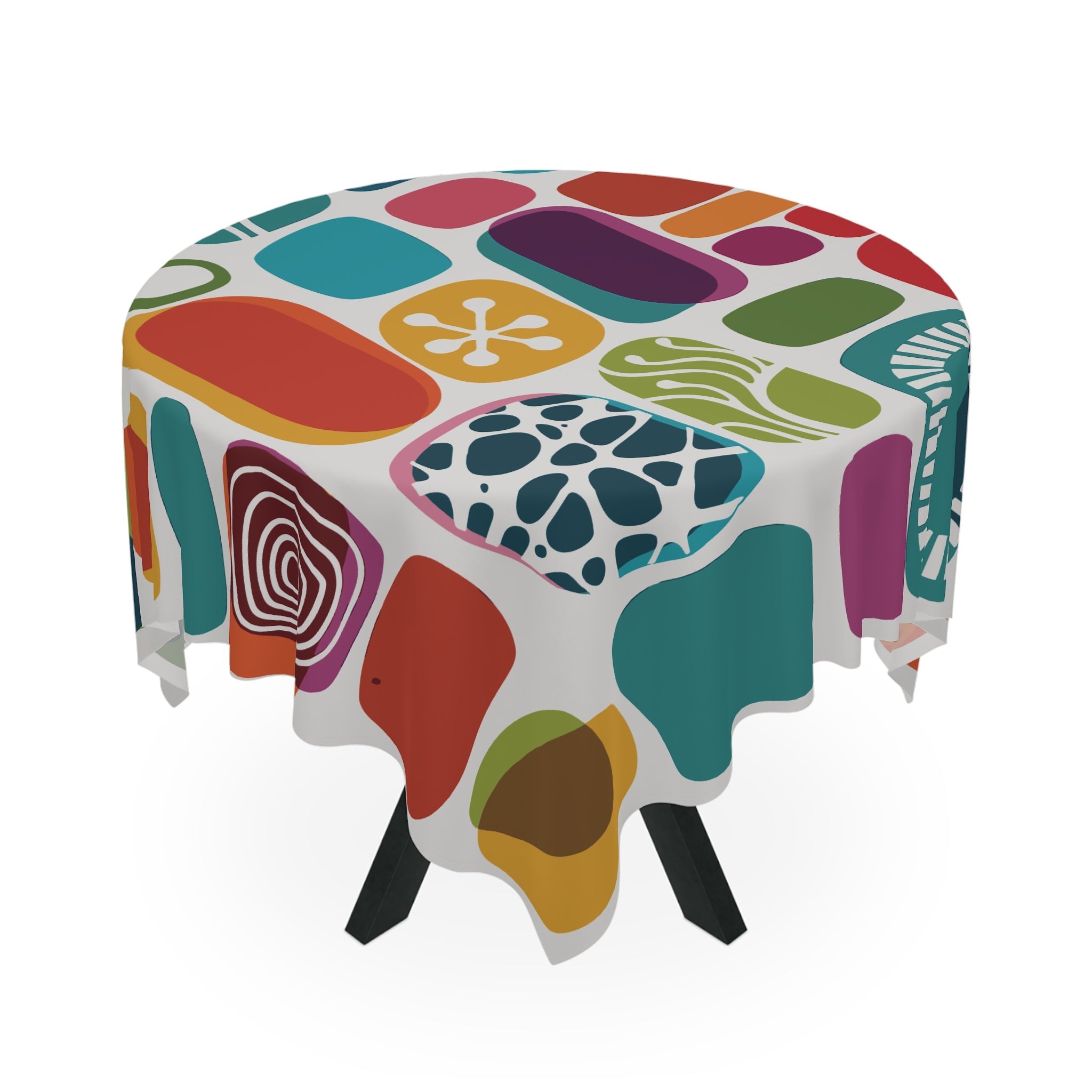 Kate McEnroe New York Googie Amoeba Mid Century Modern Tablecloth, Retro 1950s MCM Dining Table LinenTablecloths28309389995649282796