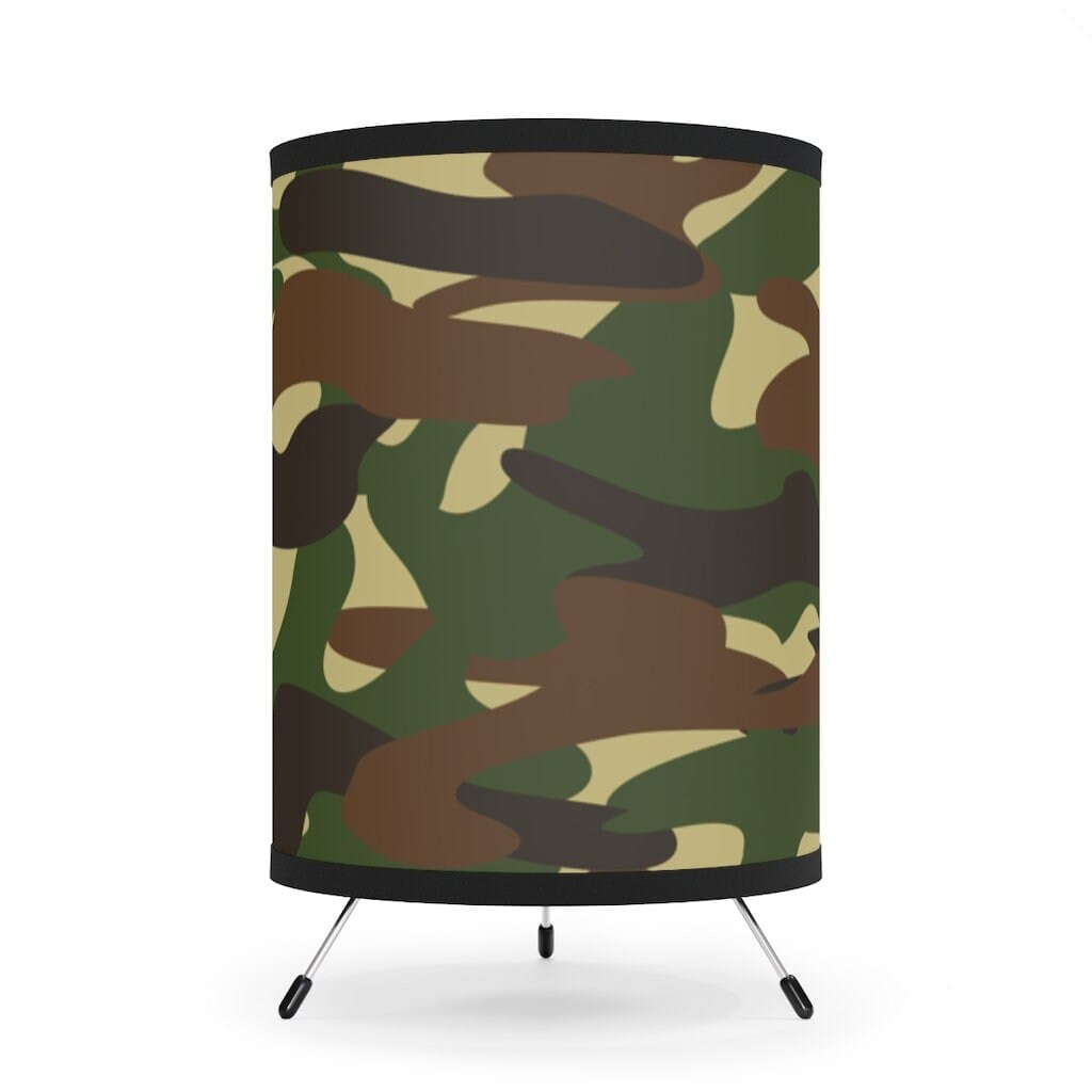 Kate McEnroe New York Green Camo Tripod Table Lamp For Boys Room, Night Light, Table Lamp for Dorm Room, Home DecorLamps22504050580784970223