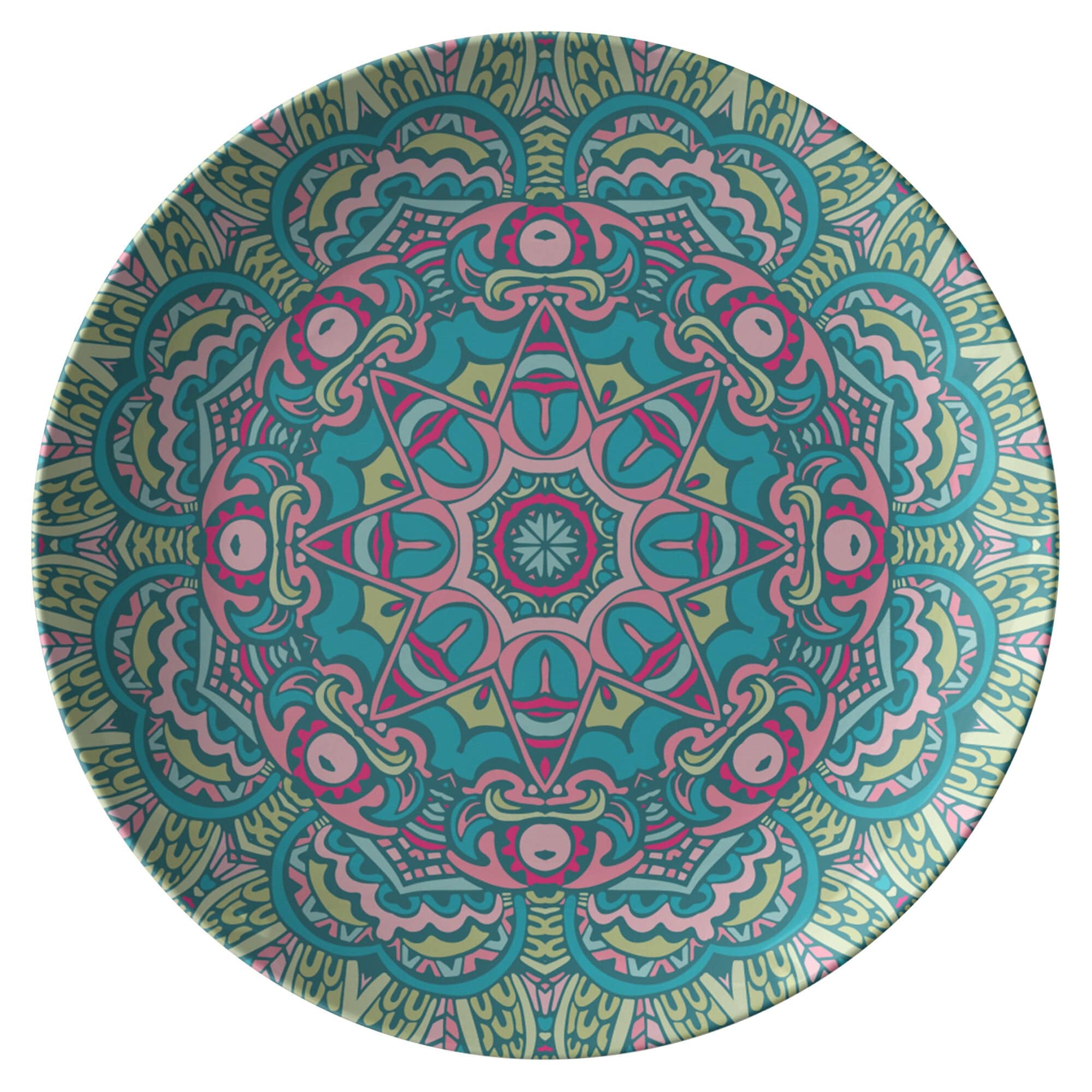 Kate McEnroe New York Green & Pink Mandala Dinnerware Plate SetPlates9820SINGLE