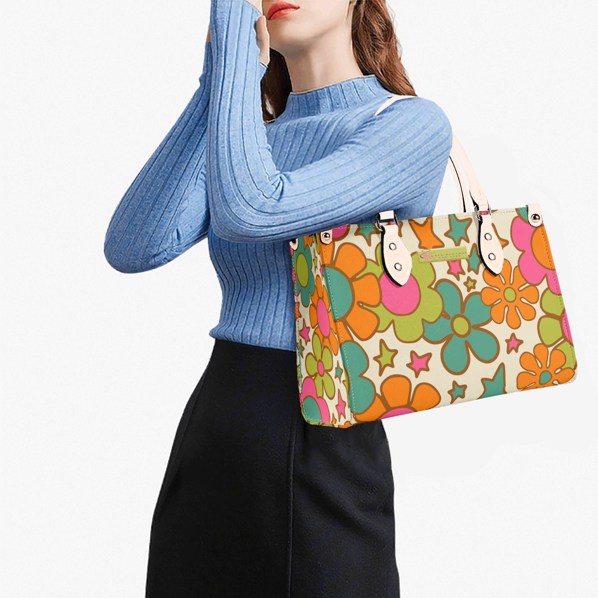 Kate McEnroe New York Groovy 60s Flower Power Handbag, Retro MCM SatchelHandbagsNGZGL7GW-1