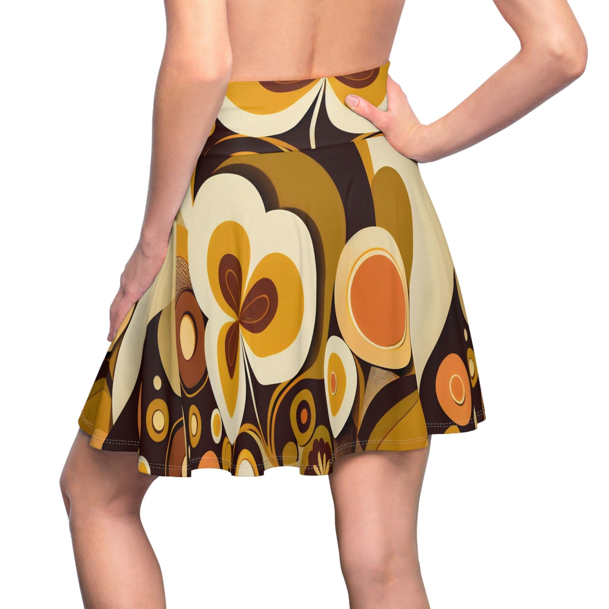 Kate McEnroe New York Groovy 60s MCM Retro Hippie MCM Flower Power Skater Skirt, Mid Century Modern Boho Disco Skirt - 129782223Skirts19695465542185714050