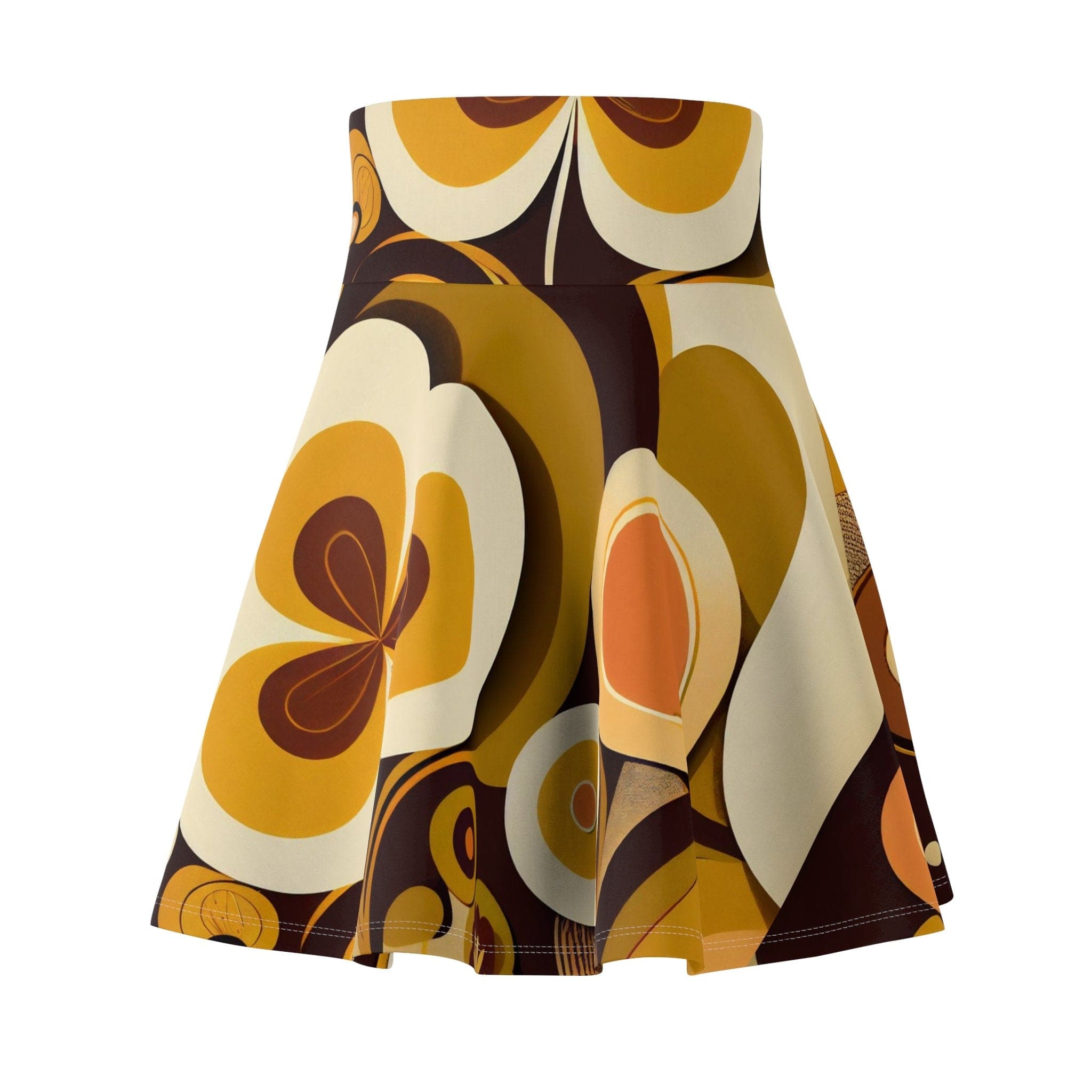 Kate McEnroe New York Groovy 60s MCM Retro Hippie MCM Flower Power Skater Skirt, Mid Century Modern Boho Disco Skirt - 129782223Skirts19695465542185714050