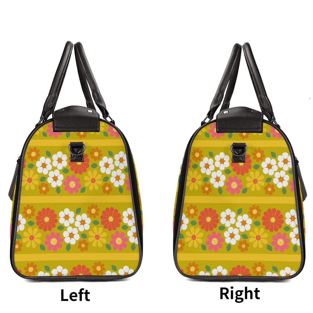 Kate McEnroe New York Groovy 70s Flower Power Duffel Bag, Retro Mod Daisy Travel Weekender, Vintage Hippie LuggageDuffel BagsNM646D6W - 2