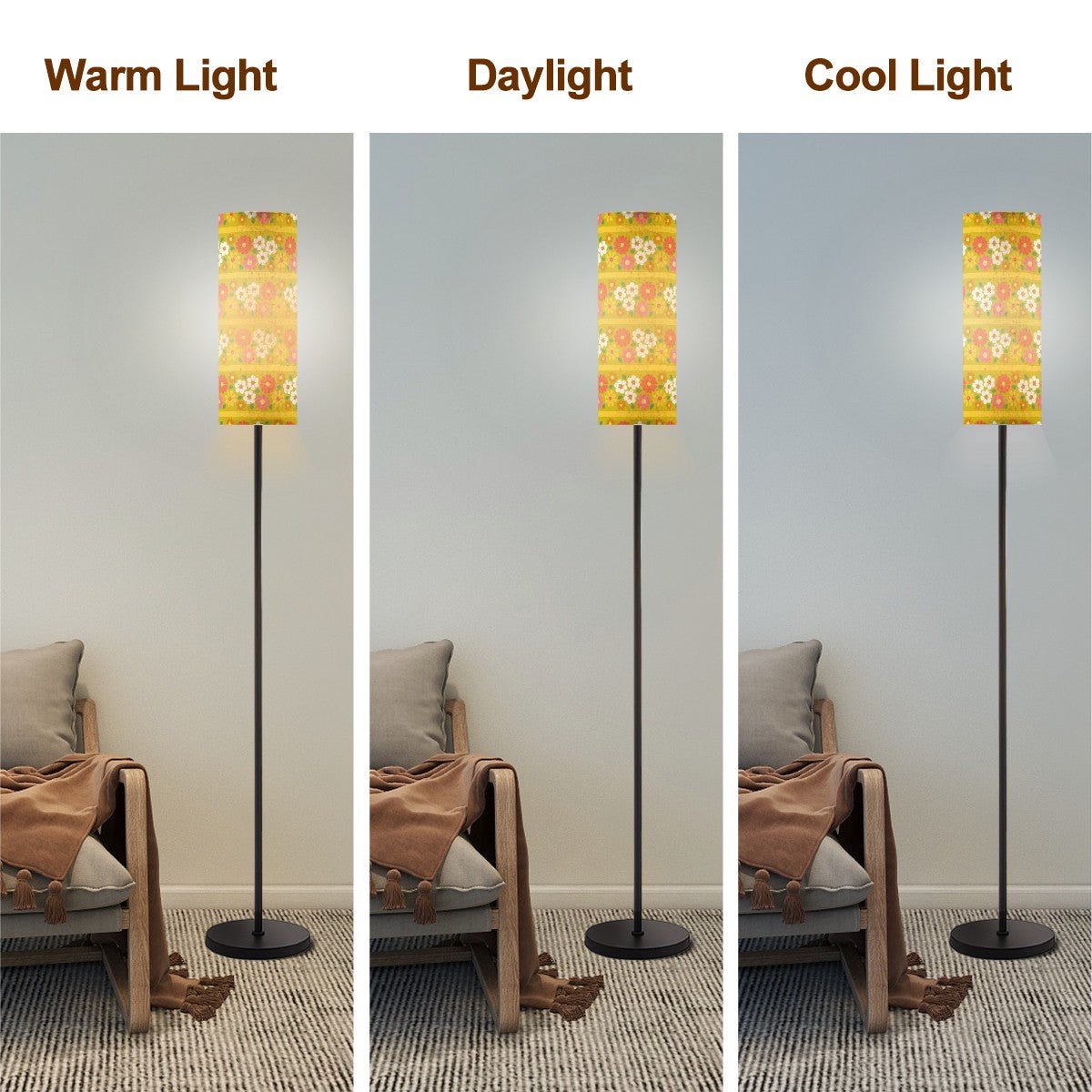 Kate McEnroe New York Groovy 70s Flower Power Floor Lamp, Mid Century Modern Retro Cylinder LightFloor LampsrzORXtoEMw