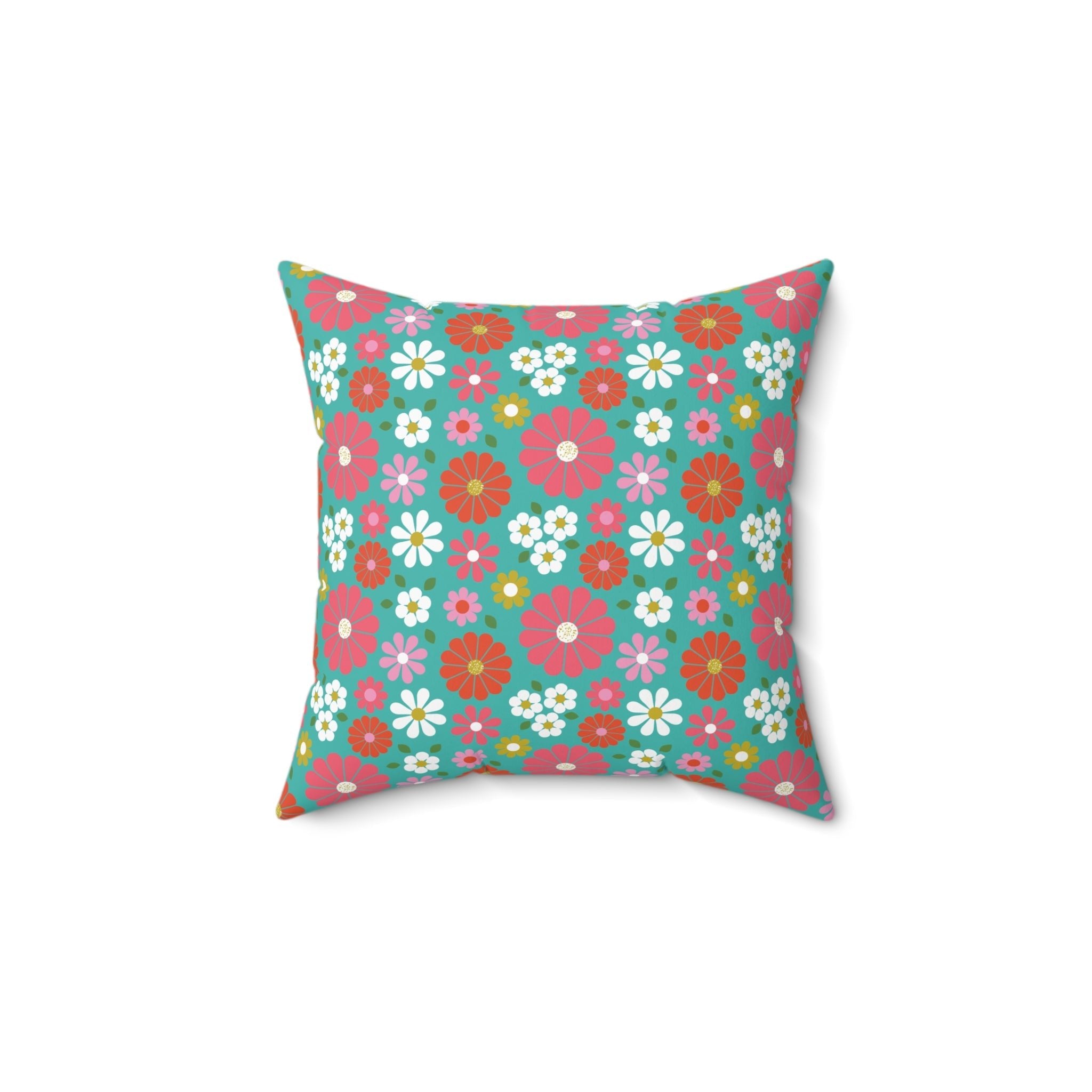 Kate McEnroe New York Groovy 70s Flower Power Throw Pillow, Retro Mod Mid Century Modern Daisy CushionThrow Pillows19906277356848038878