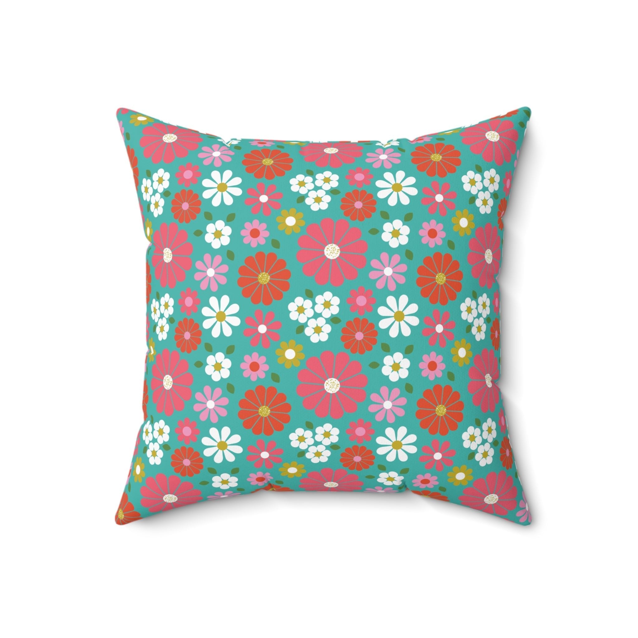 Kate McEnroe New York Groovy 70s Flower Power Throw Pillow, Retro Mod Mid Century Modern Daisy CushionThrow Pillows27006082405276702904