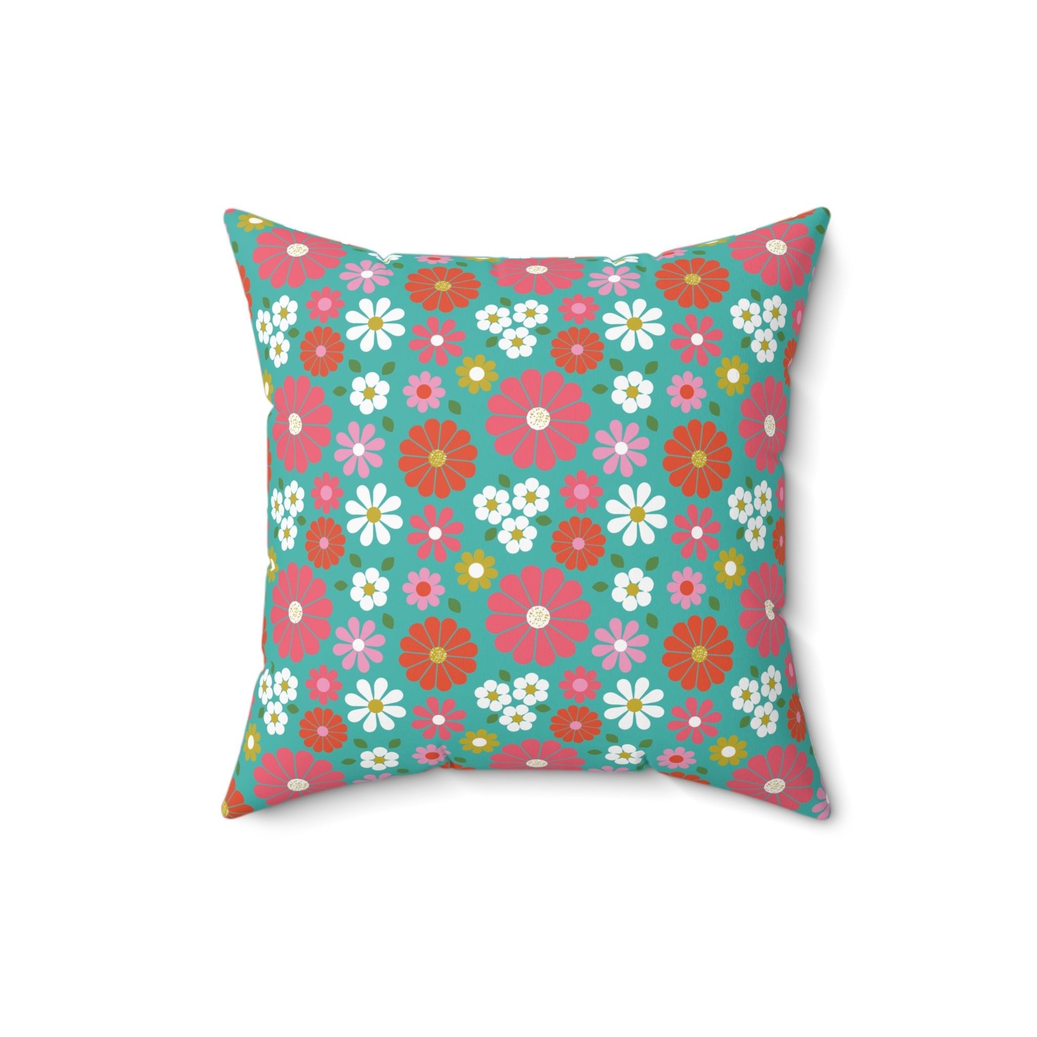Kate McEnroe New York Groovy 70s Flower Power Throw Pillow, Retro Mod Mid Century Modern Daisy CushionThrow Pillows29271156079955741364