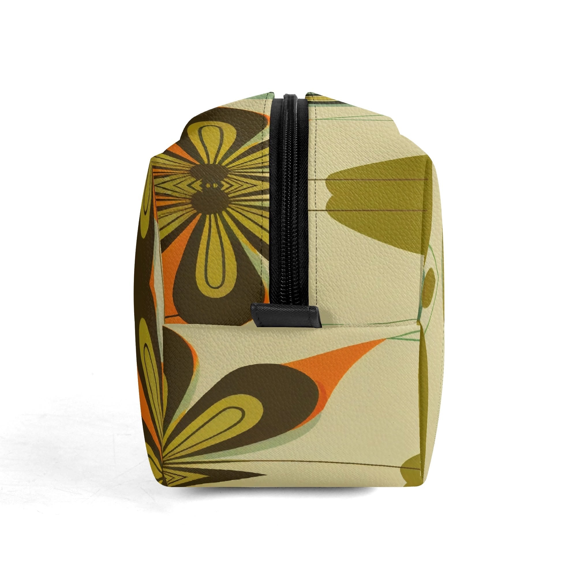 Kate McEnroe New York Groovy 70s Mod Floral Makeup Bag, Retro Mid Century Modern Dopp KitCosmetic & Toiletry BagsWJ2D867W-2