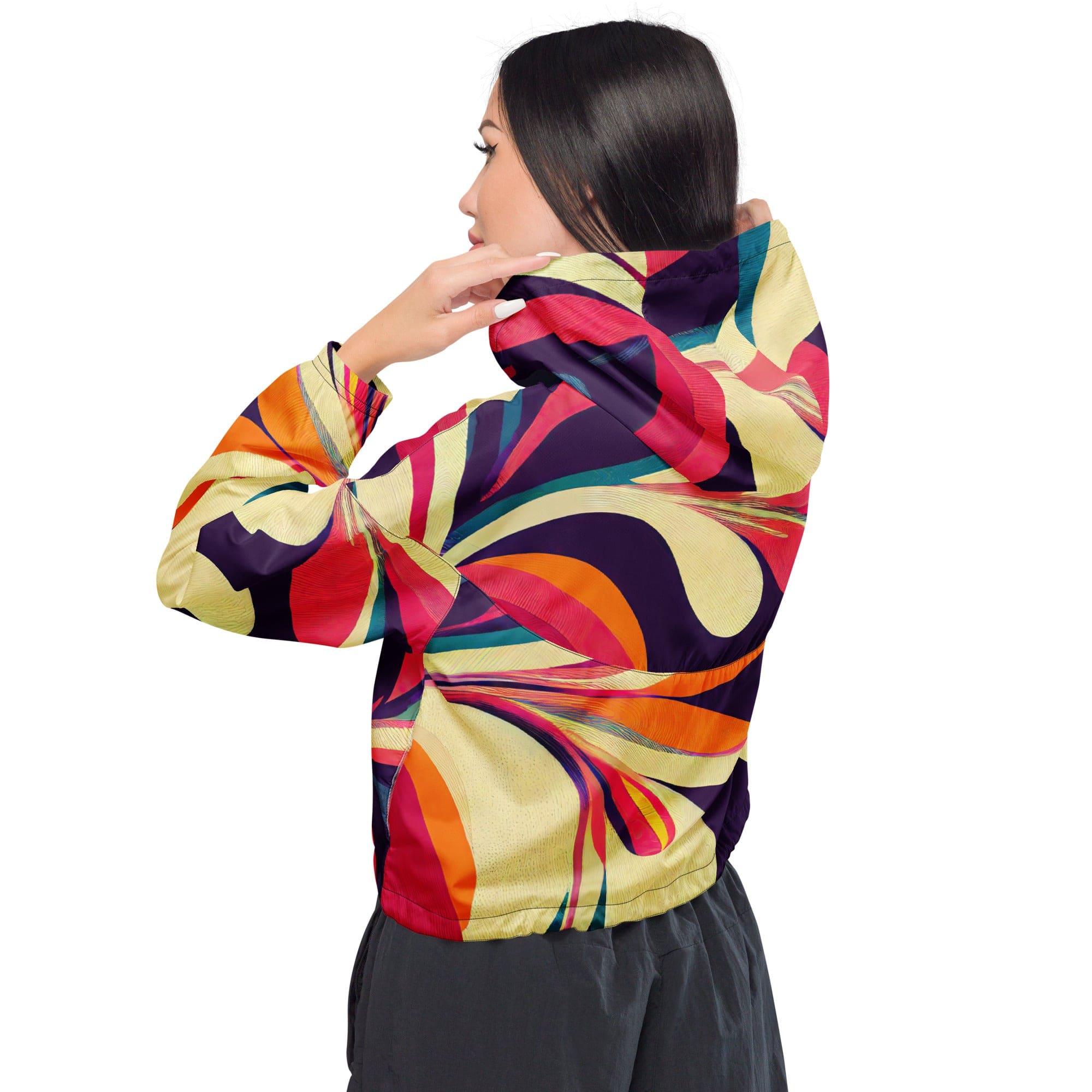 Kate McEnroe New York Groovy 70s Psychedelic Women’s cropped windbreakerJackets1688462_15800