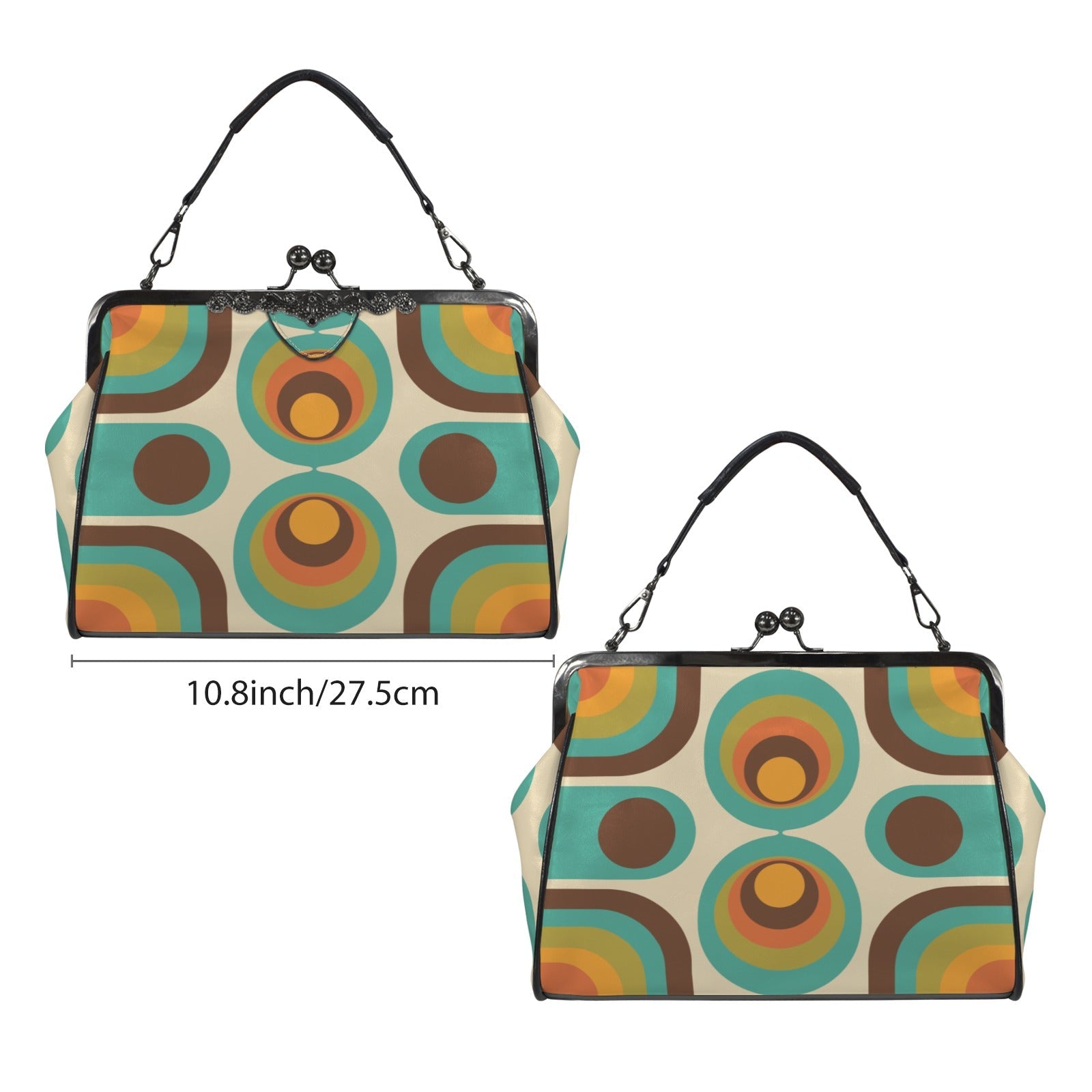 Kate McEnroe New York Groovy 70s Retro Mid Century Modern Kiss Lock PurseCrossbody BagsD3395286