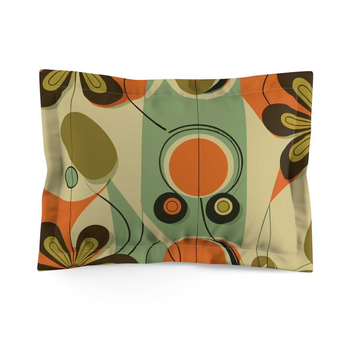 Kate McEnroe New York Groovy Daisy 1960s Mid Century Modern Geometric Pillow ShamPillow Shams27837766890599792970