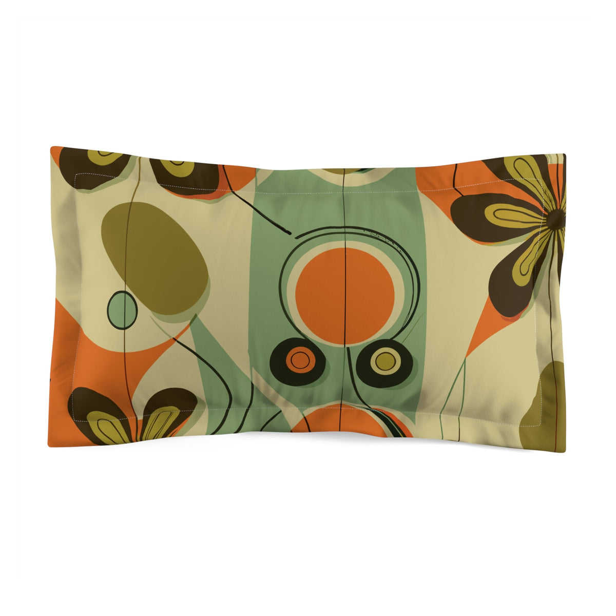 Kate McEnroe New York Groovy Daisy 1960s Mid Century Modern Geometric Pillow ShamPillow Shams75681194044062601892