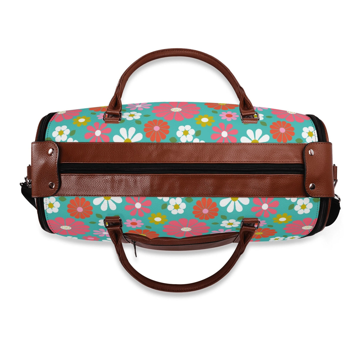 Kate McEnroe New York Groovy Daisy 70s Flower Power Duffel Bag, Retro Hippie Travel WeekenderDuffel BagsN4MEM5VW - 1