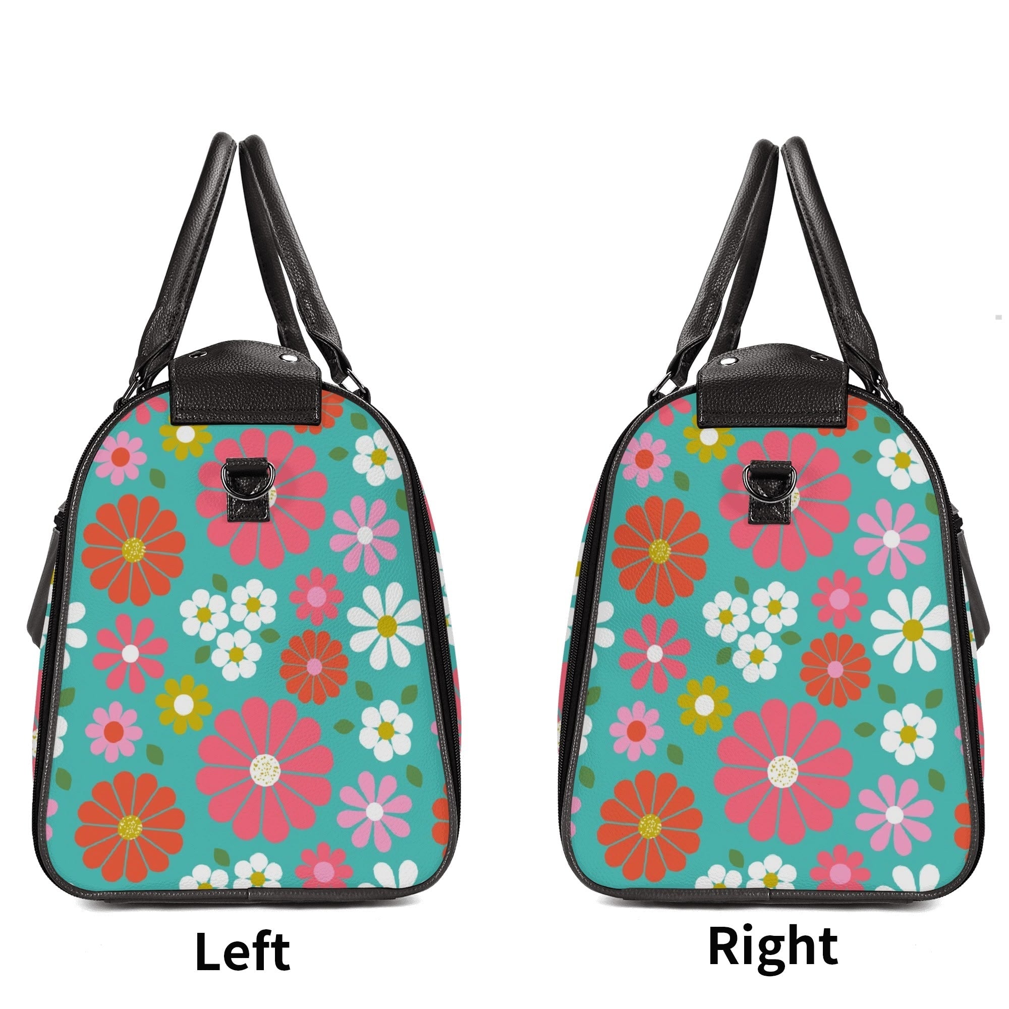 Kate McEnroe New York Groovy Daisy 70s Flower Power Duffel Bag, Retro Hippie Travel WeekenderDuffel BagsN4MEM5VW - 2