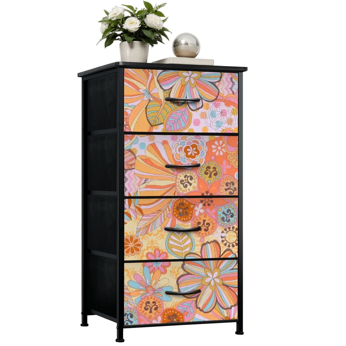 Kate McEnroe New York Groovy Floral Paisley Psychedelic 70s Boho 4 Drawer DresserDresserspYS009uc2M