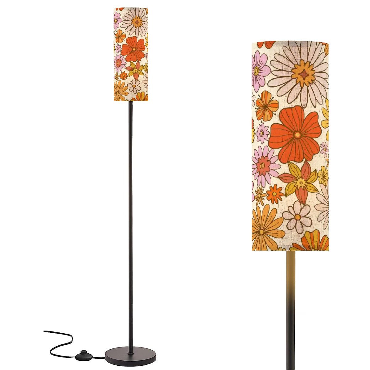 Kate McEnroe New York Groovy Floral Standing Floor Lamp, Mid Century Modern 70s Hippie Bloom Light, Retro MCM Accent Lighting for Living Room, Bedroom, OfficeFloor LampsFJWyohJNyS