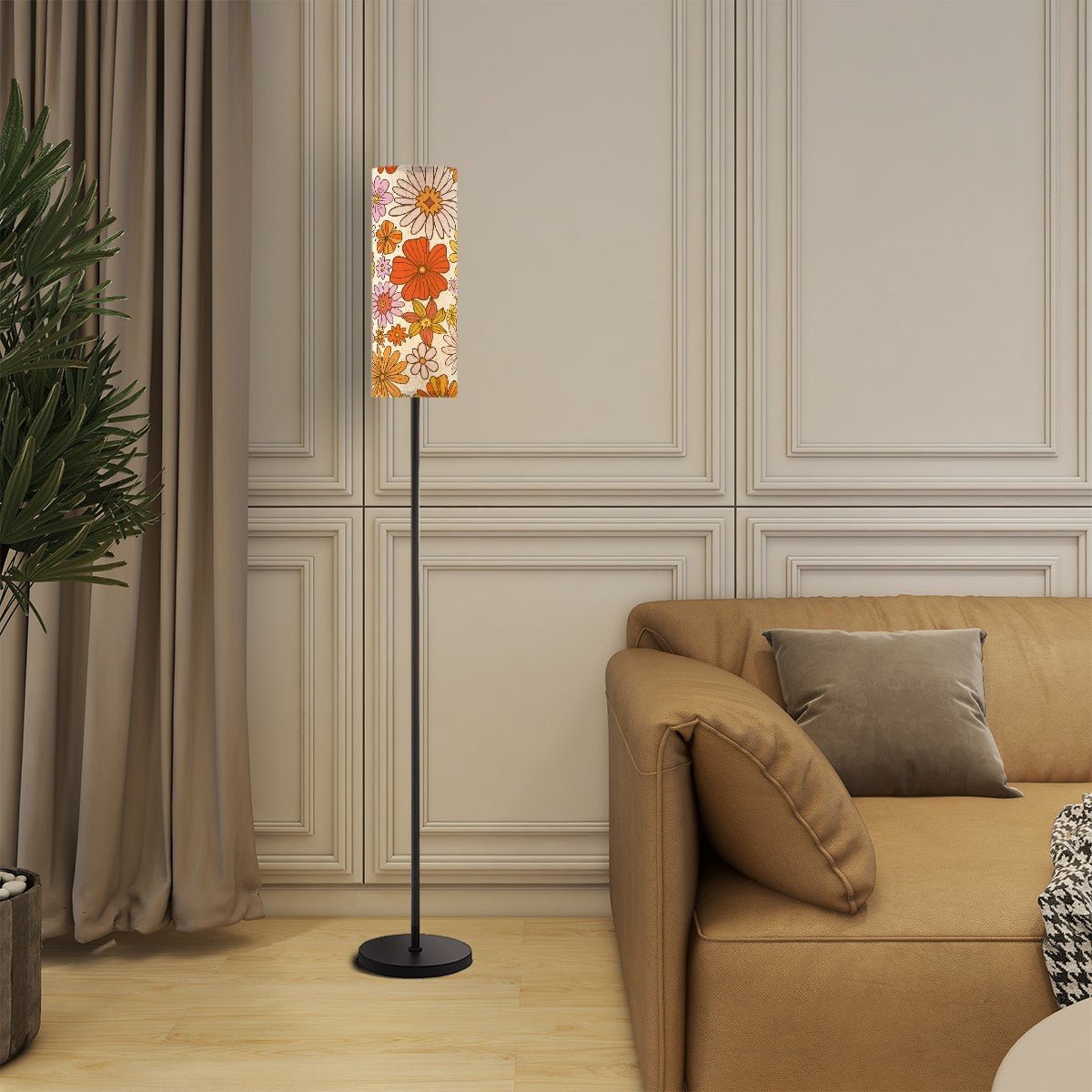 Kate McEnroe New York Groovy Floral Standing Floor Lamp, Mid Century Modern 70s Hippie Bloom Light, Retro MCM Accent Lighting for Living Room, Bedroom, OfficeFloor LampsFJWyohJNyS