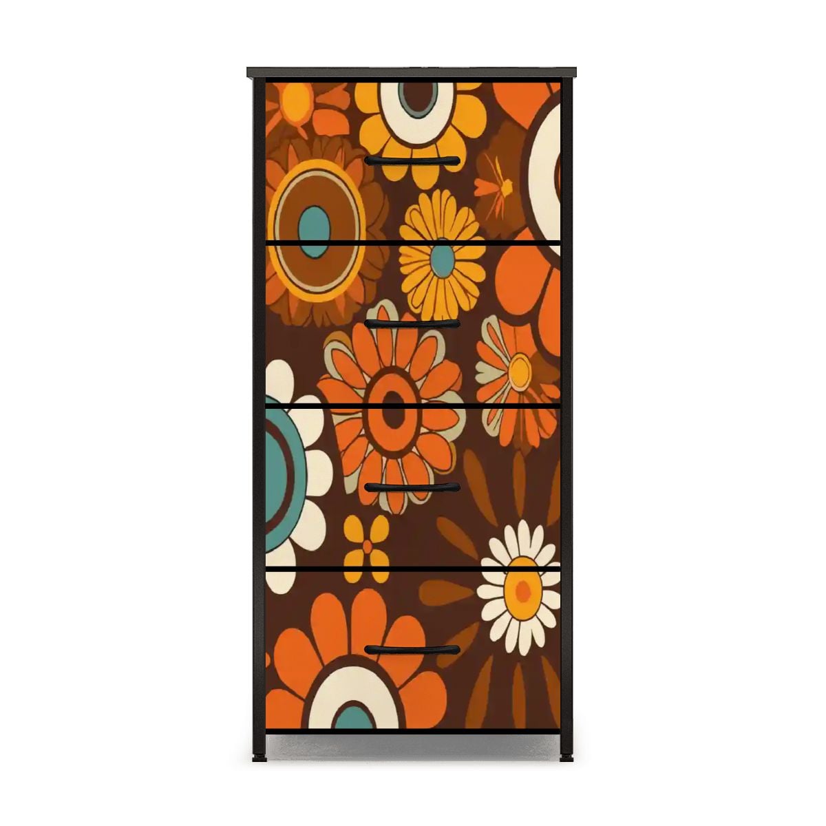 Kate McEnroe New York Groovy Flower Power 70s Hippie 4 Drawer Dresser Retro Boho Storage CabinetDressersaYZ5i0Os21