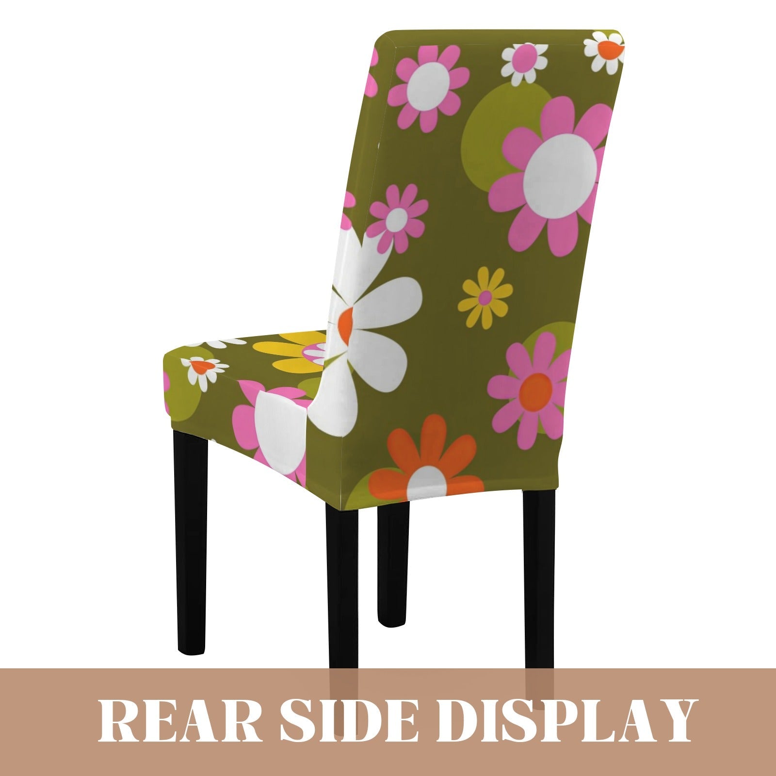 Kate McEnroe New York Groovy Flower Power Dining Chair Slipcover, Retro 70s Floral CoverChair SlipcoversD3321927