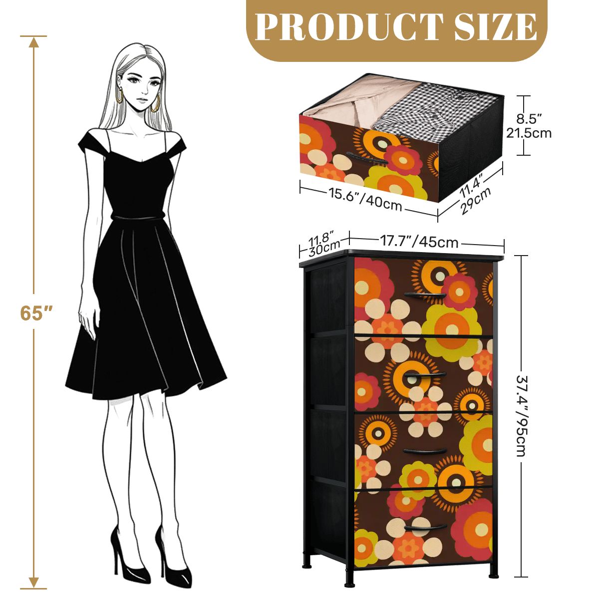 Kate McEnroe New York Groovy Flower Power Dresser, 70s Hippie Floral Chest, Retro Boho Storage Cabinet, Mid Century Modern Funky FurnitureDressersgBtEsXccCA