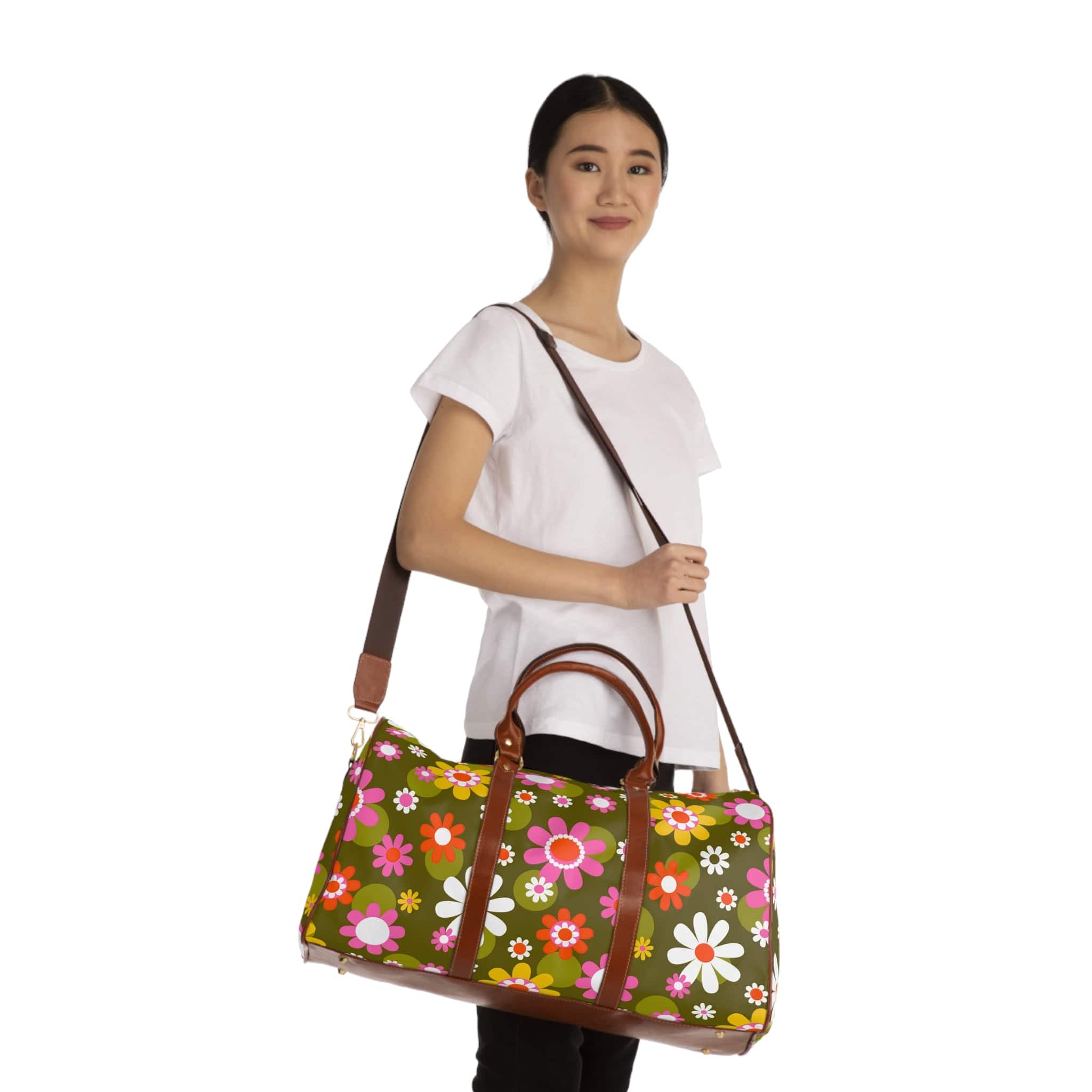 Kate McEnroe New York Groovy Hippie Daisy Flower Power Travel BagDuffel BagsDG1511781DXH2124D