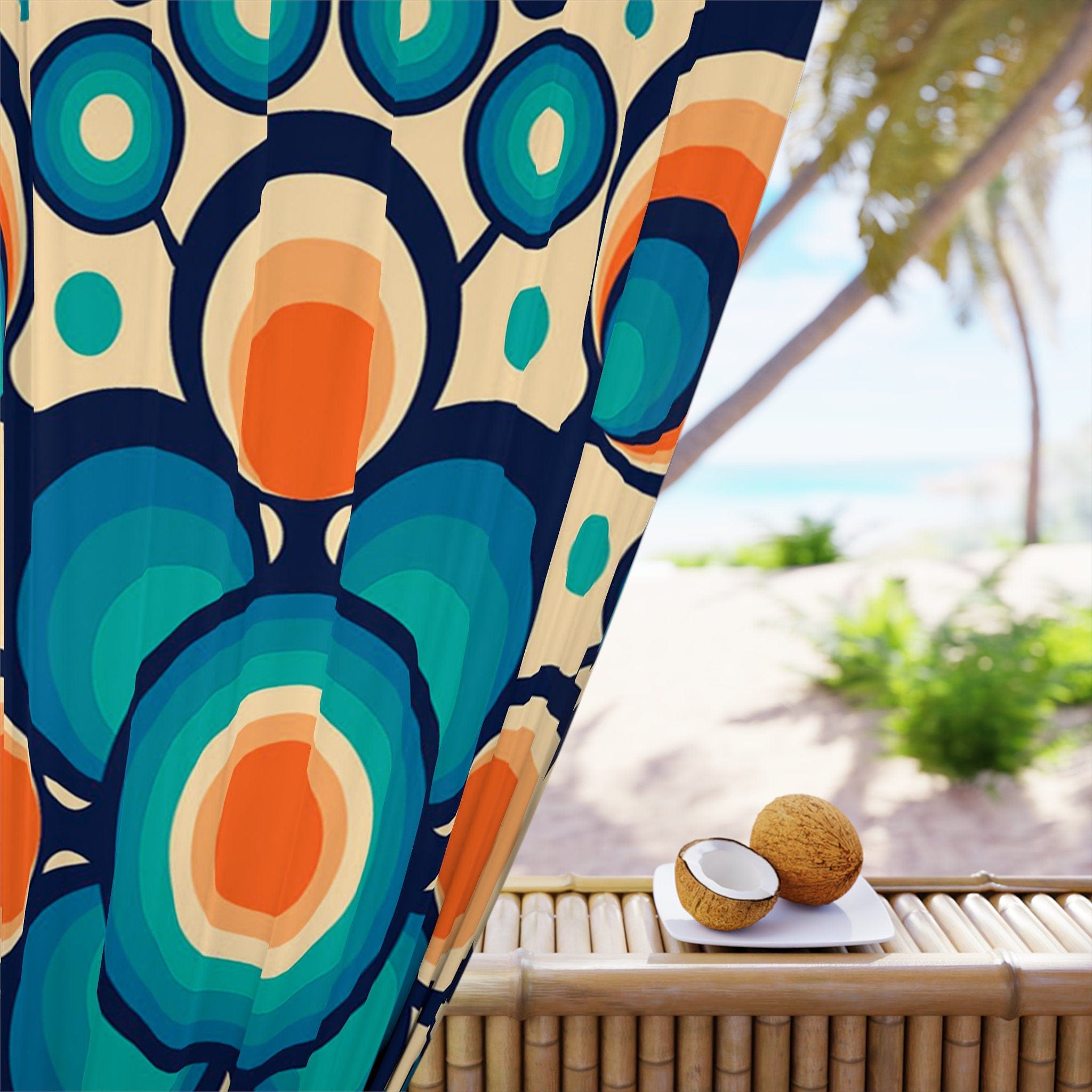 Kate McEnroe New York Groovy Hippie Retro Orbs Mid Century Modern Window CurtainsWindow CurtainsW3D - ORB - BSL - SH2