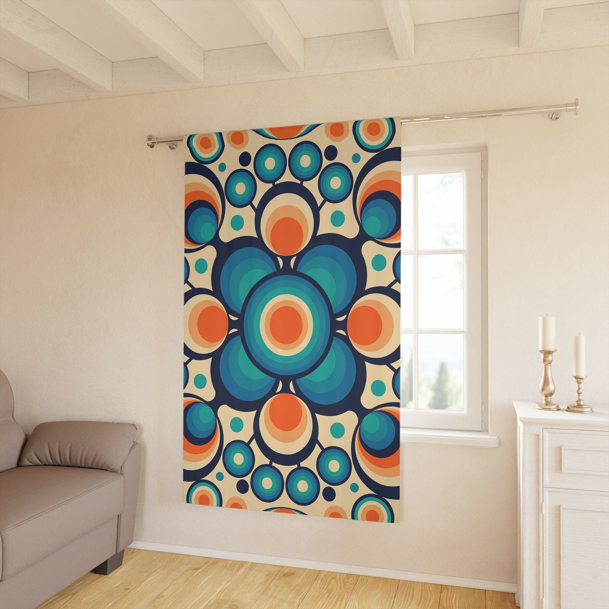 Kate McEnroe New York Groovy Hippie Retro Orbs Mid Century Modern Window CurtainsWindow CurtainsW3D - ORB - BSL - SH2