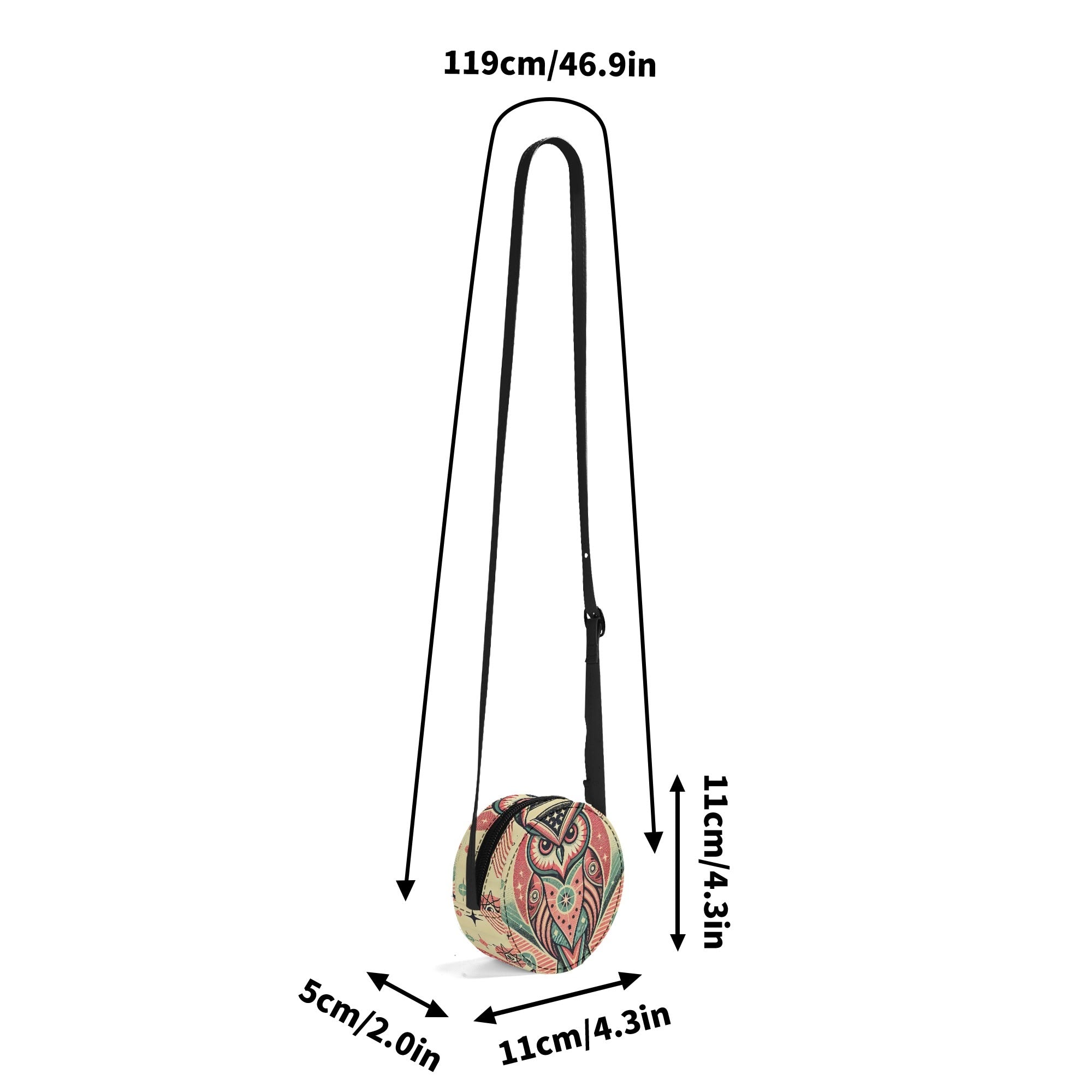 Kate McEnroe New York Groovy Hipster Owl Retro MCM Mini Round BagHandbagsNGZ0GX1W - 1