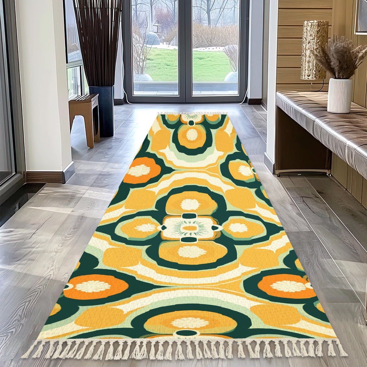 Kate McEnroe New York Groovy Mid Century Modern Runner Rug, Retro Mod Entryway Accent, 60s Geometric Floor DecorRugs3b3CXorHfi