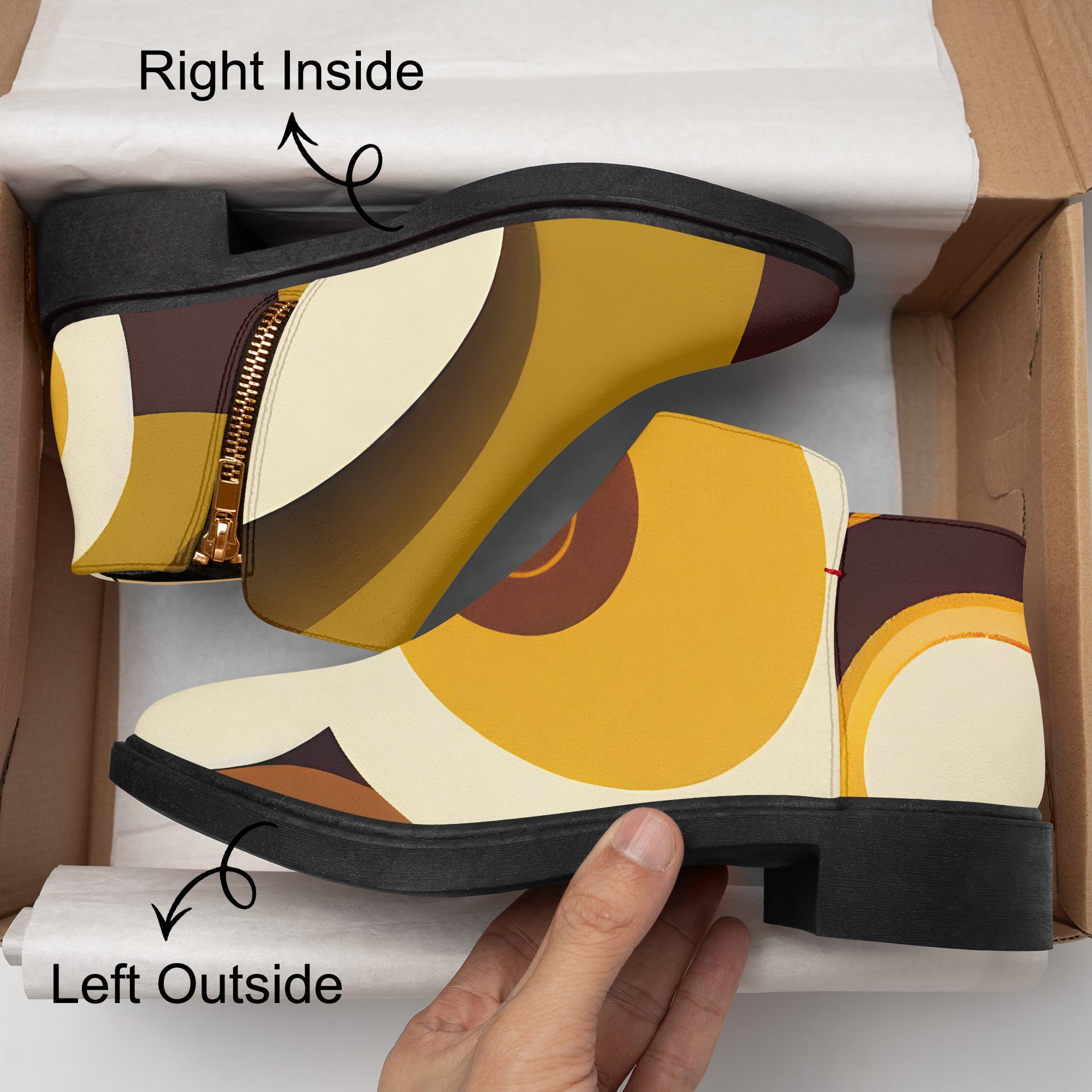 Kate McEnroe New York Groovy Retro 70s Abstract Ankle Boots, MCM Mod Women&