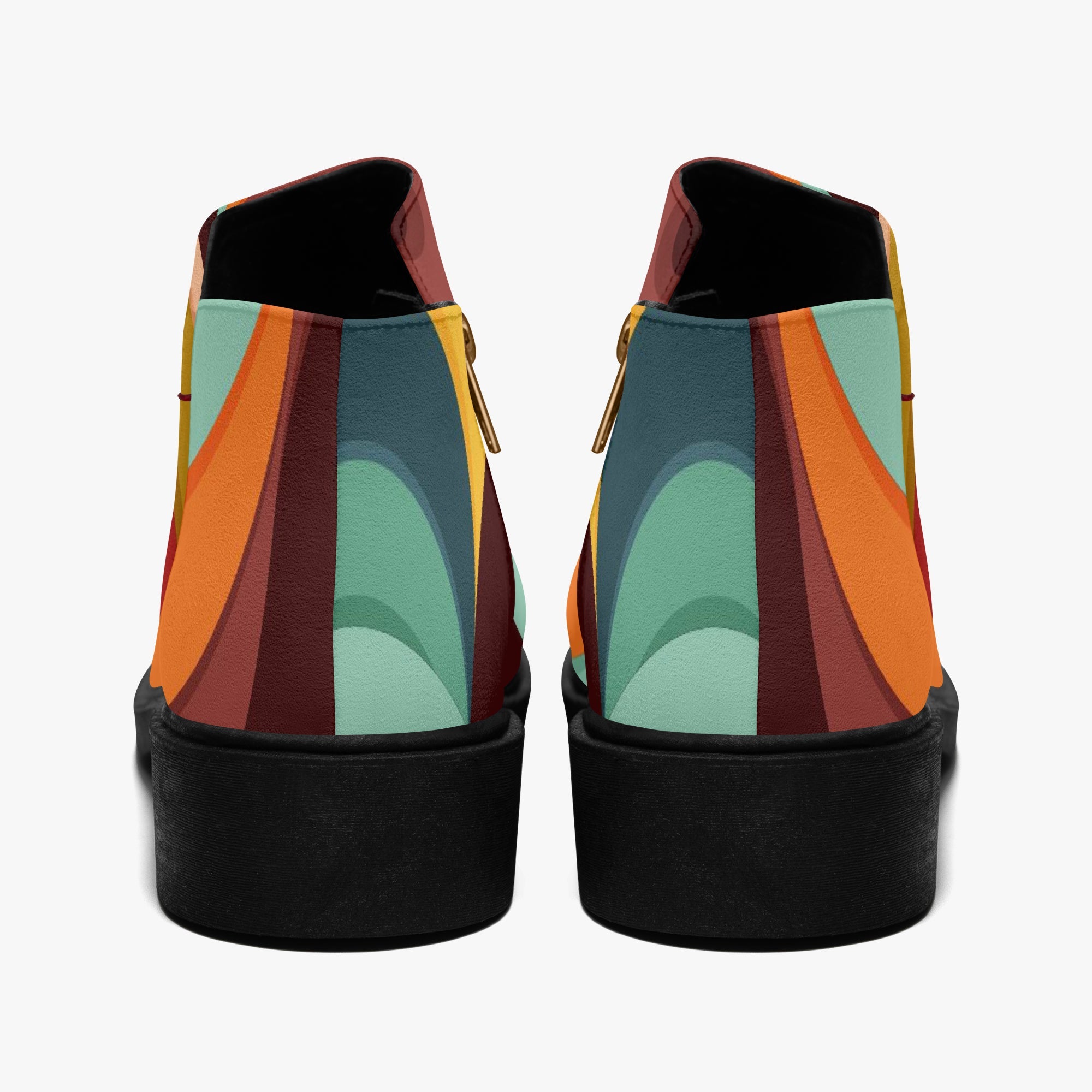 Kate McEnroe New York Groovy Retro Wave Swirl Ankle Boots, 70s MCM Women&
