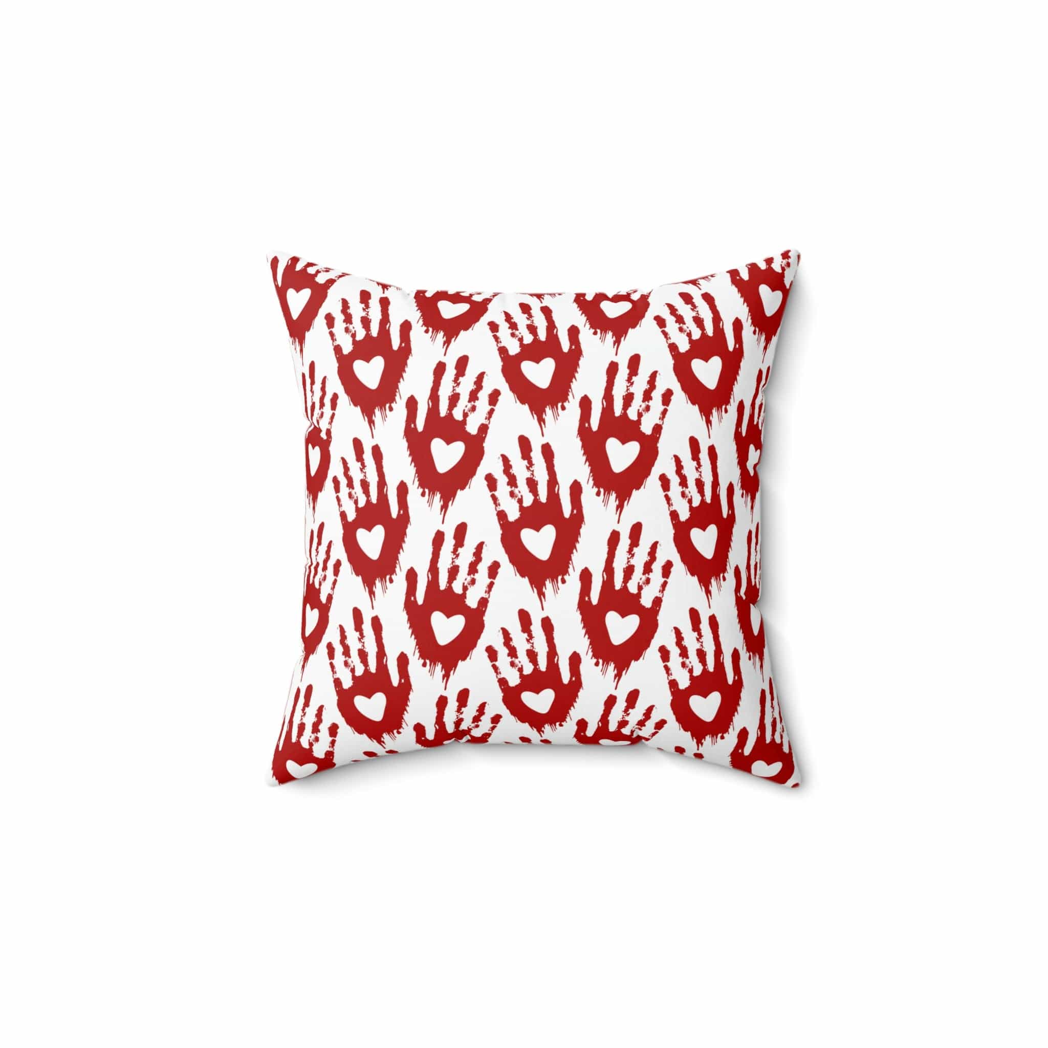 Kate McEnroe New York Halloween Pillow Case - Red Heart Hand PatternThrow Pillow Covers3549431915