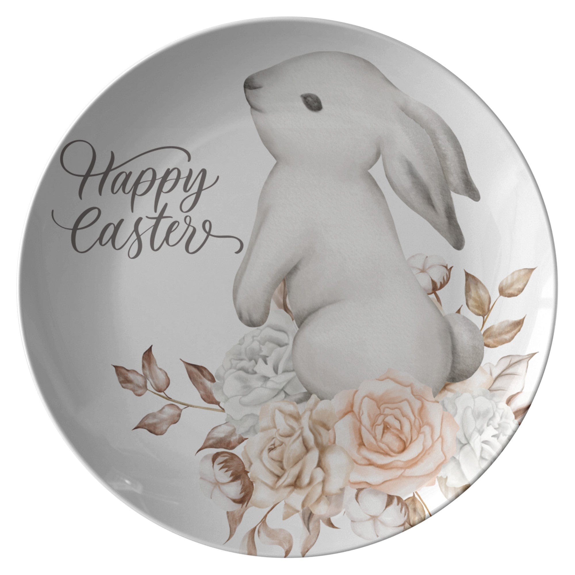 Kate McEnroe New York Happy Easter, Spring Bunny Dinner PlatePlatesP20 - WHI - BUN - 66S