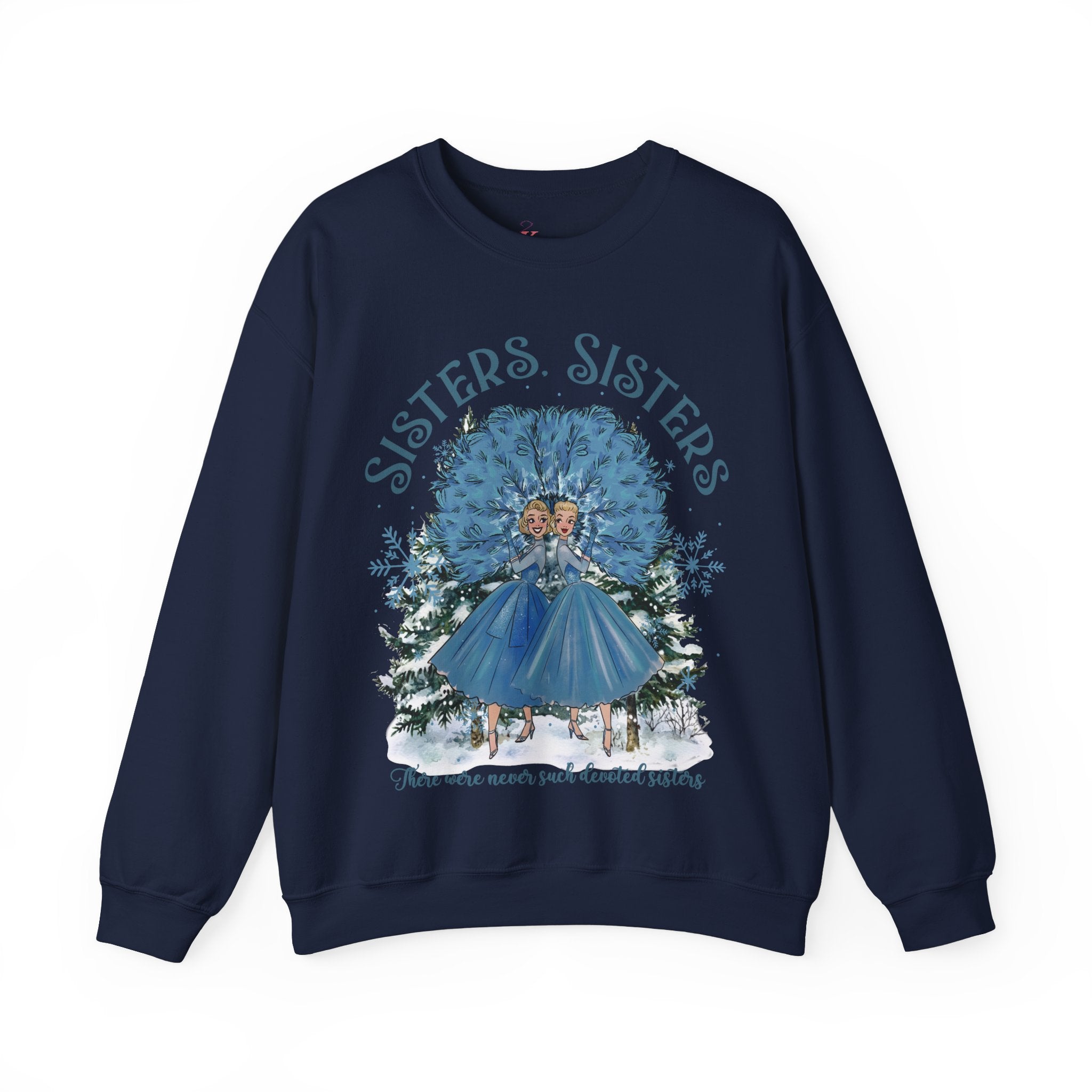 Kate McEnroe New York Haynes Sisters White Christmas Sweatshirt, Wallace And Davis 1954 Movie Apparel, Vintage Kitsch Holiday CrewneckSweatshirt13520516938841051804
