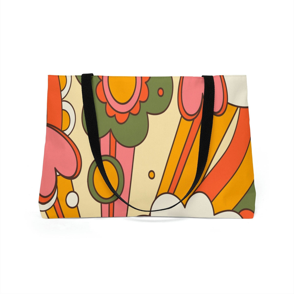 Kate McEnroe New York Hippie 70s Sunburst Floral Retro Groovy Weekender Tote BagTotesWT - HIP - GRO - 1
