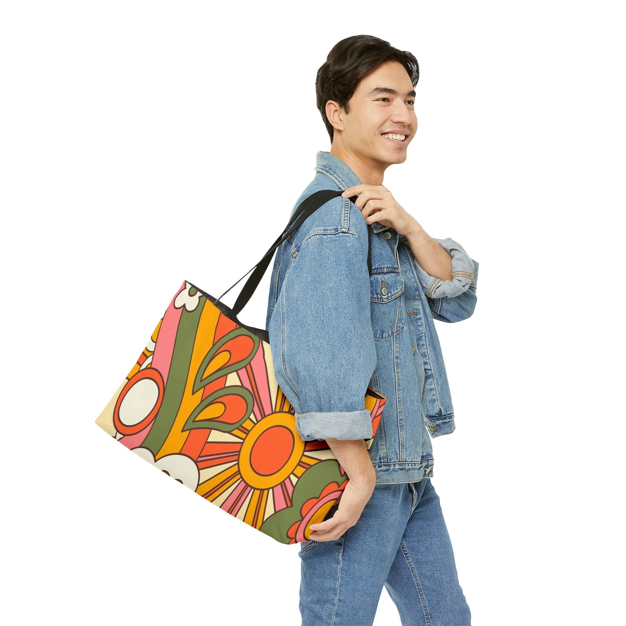 Kate McEnroe New York Hippie 70s Sunburst Floral Retro Groovy Weekender Tote BagTotesWT - HIP - GRO - 1