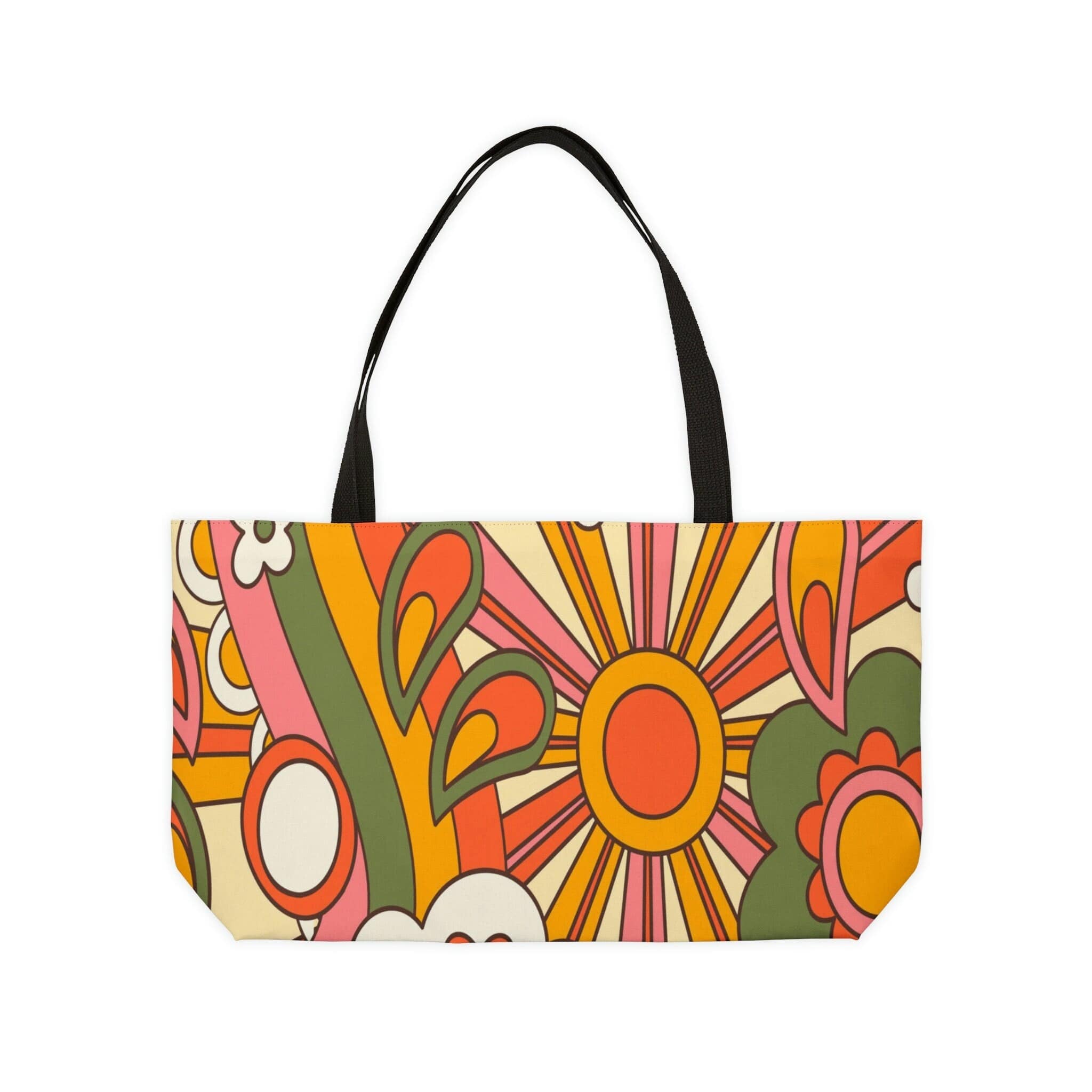 Kate McEnroe New York Hippie 70s Sunburst Floral Retro Groovy Weekender Tote BagTotesWT - HIP - GRO - 1